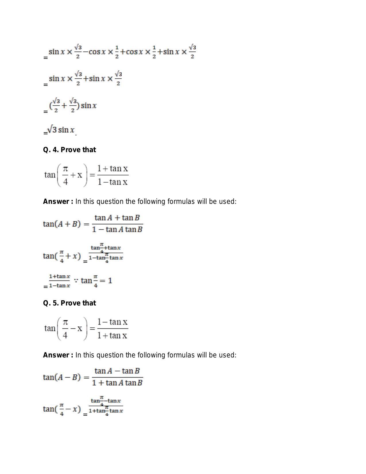 Chapter 15: Trigonometric or Circular Functions: RS Aggarwal Class 11 Solutions - Page 52
