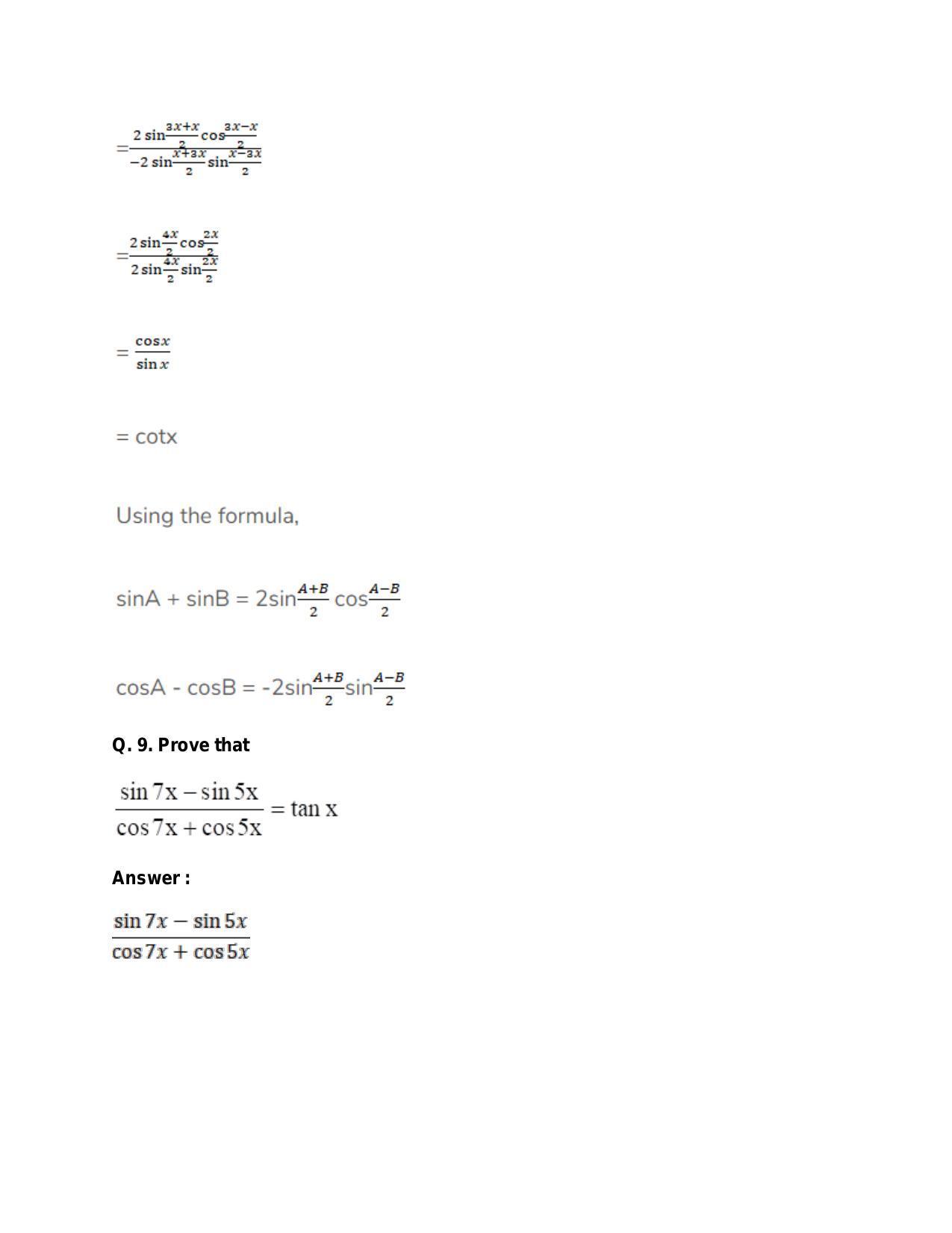 Chapter 15: Trigonometric or Circular Functions: RS Aggarwal Class 11 Solutions - Page 56