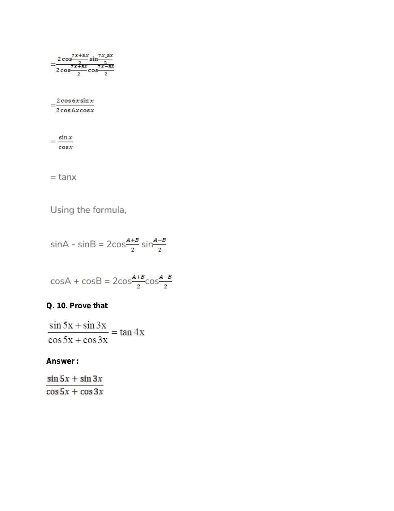 Chapter 15: Trigonometric or Circular Functions: RS Aggarwal Class 11 Solutions - Page 57