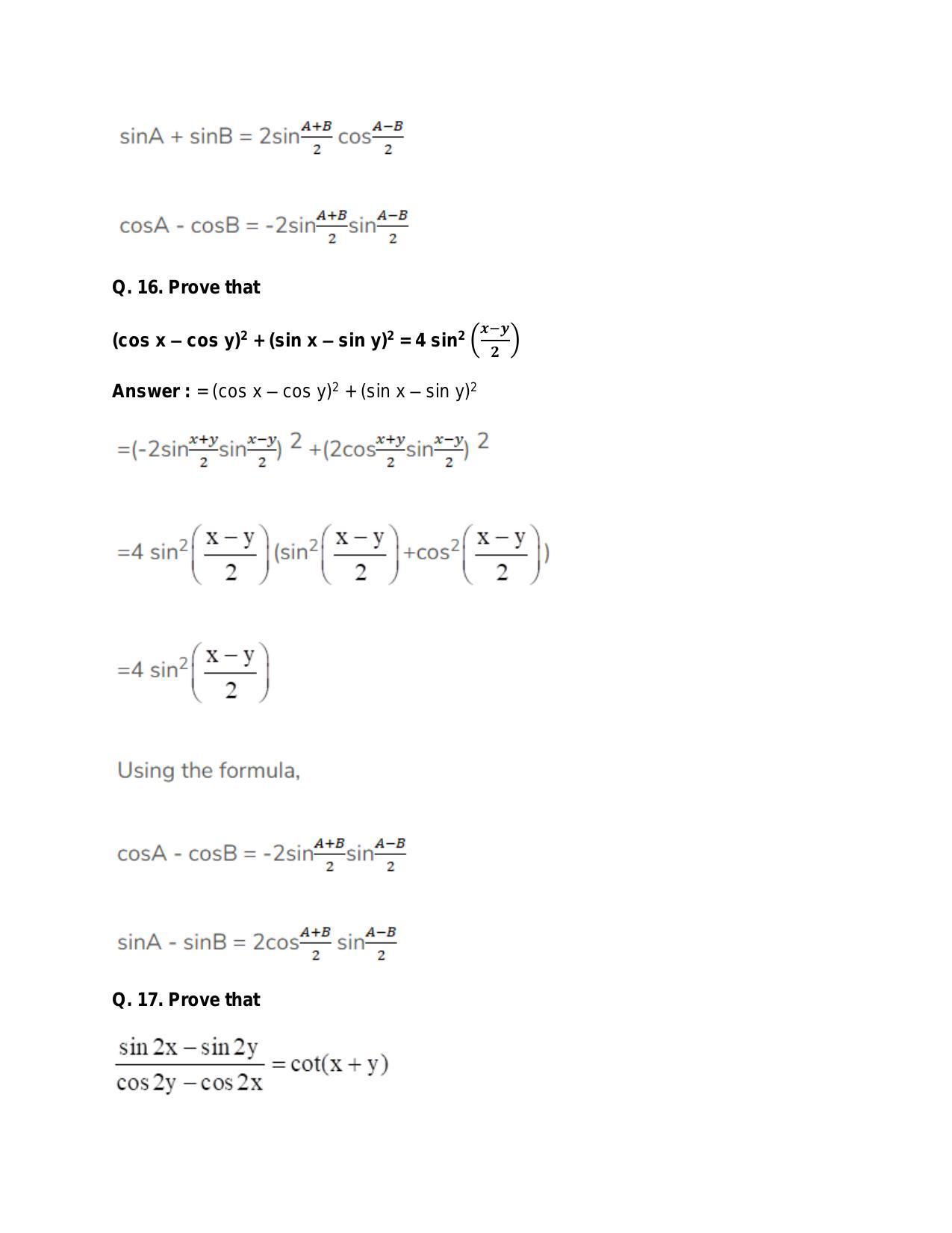 Chapter 15: Trigonometric or Circular Functions: RS Aggarwal Class 11 Solutions - Page 64