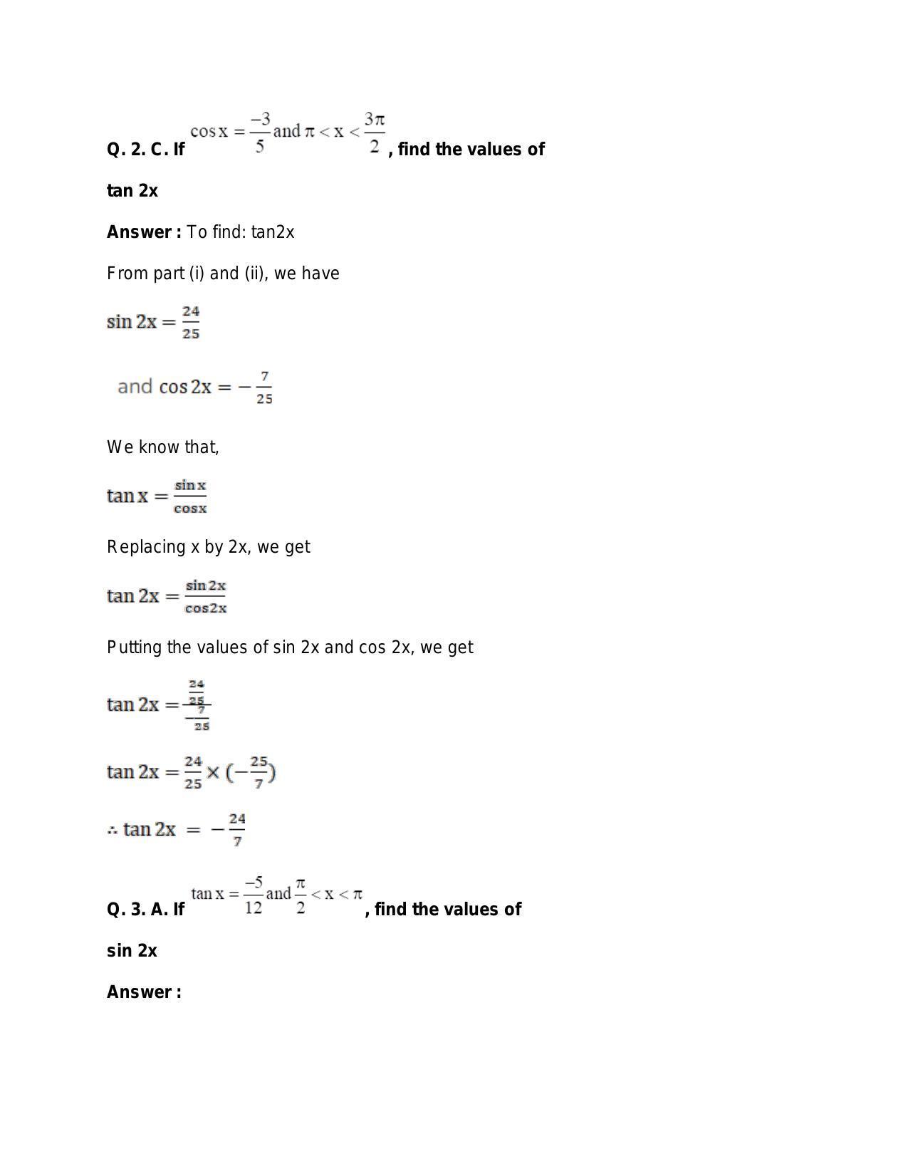 Chapter 15: Trigonometric or Circular Functions: RS Aggarwal Class 11 Solutions - Page 84