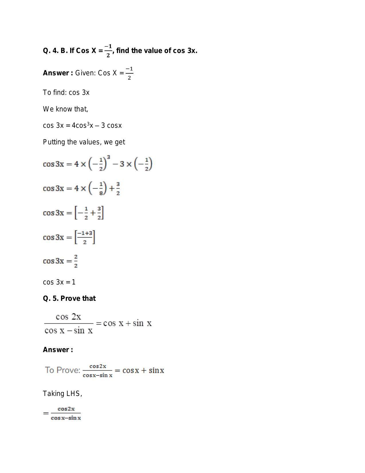 Chapter 15: Trigonometric or Circular Functions: RS Aggarwal Class 11 Solutions - Page 88