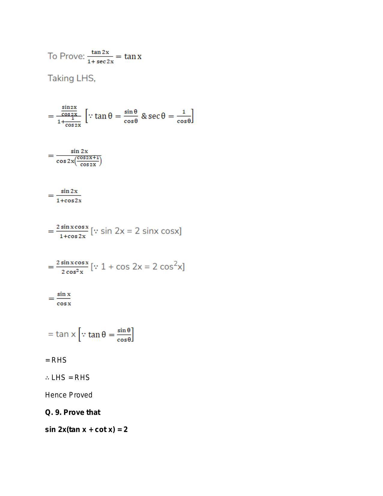 Chapter 15: Trigonometric or Circular Functions: RS Aggarwal Class 11 Solutions - Page 91