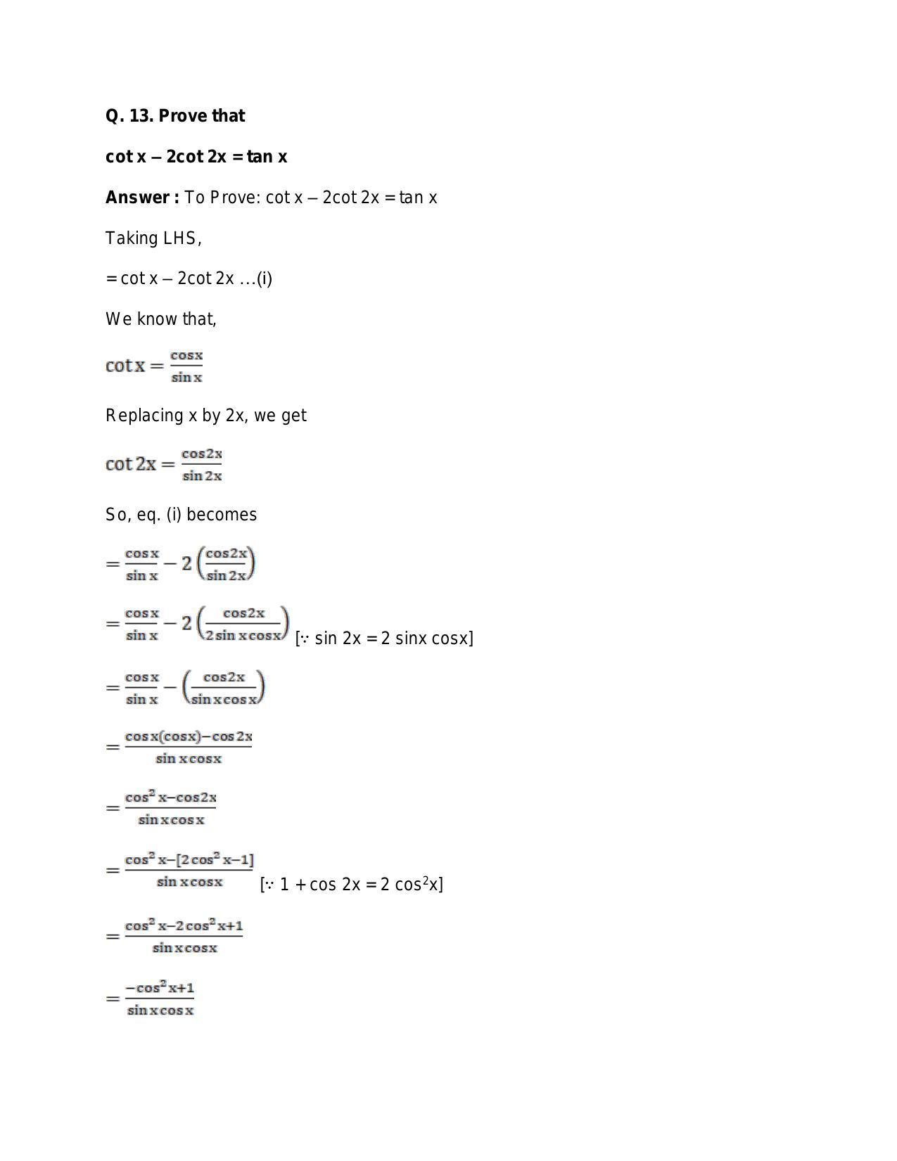 Chapter 15: Trigonometric or Circular Functions: RS Aggarwal Class 11 Solutions - Page 95