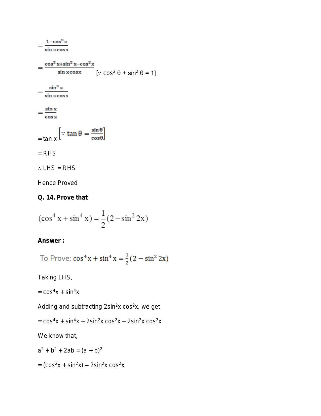 Chapter 15: Trigonometric or Circular Functions: RS Aggarwal Class 11 Solutions - Page 96