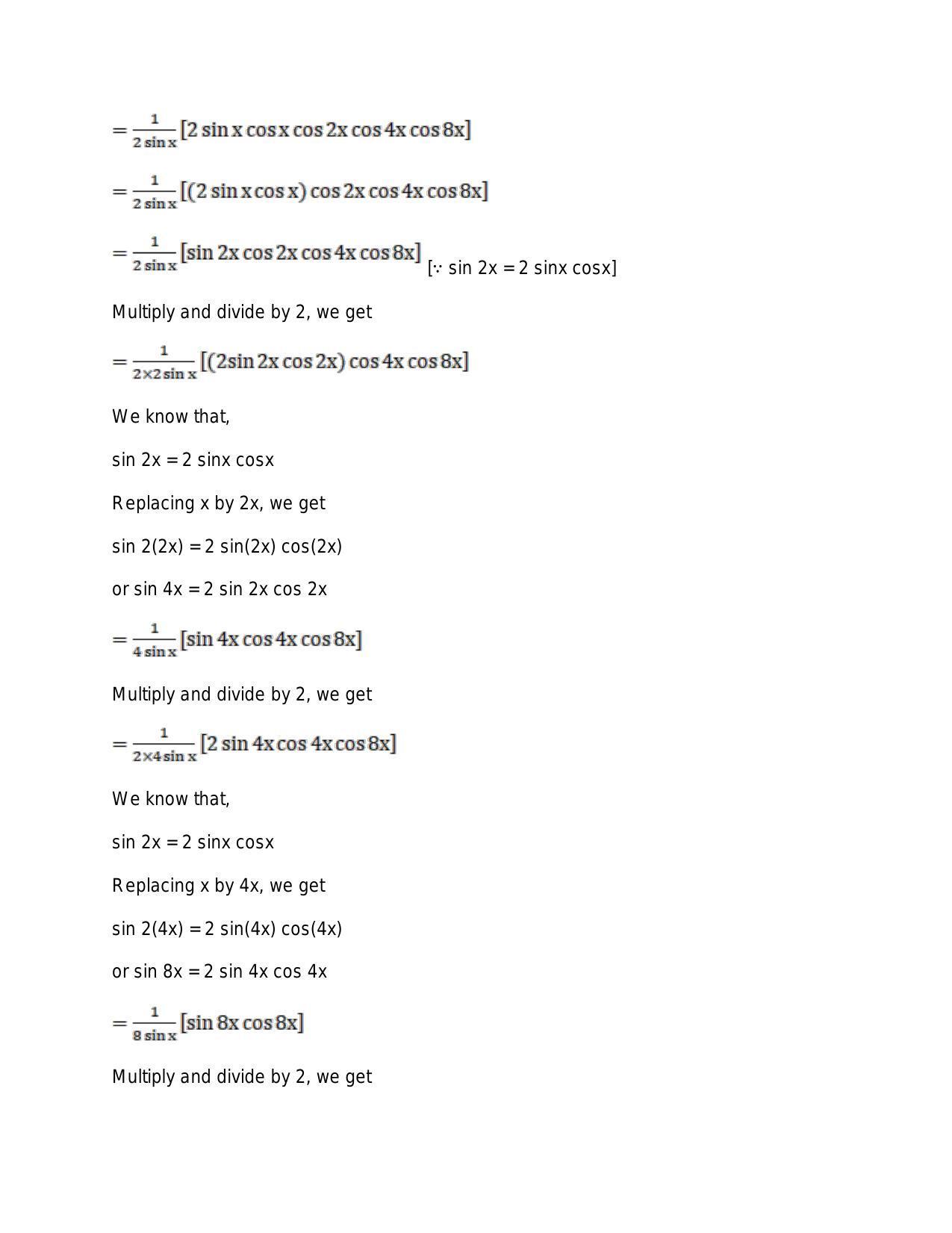 Chapter 15: Trigonometric or Circular Functions: RS Aggarwal Class 11 Solutions - Page 100