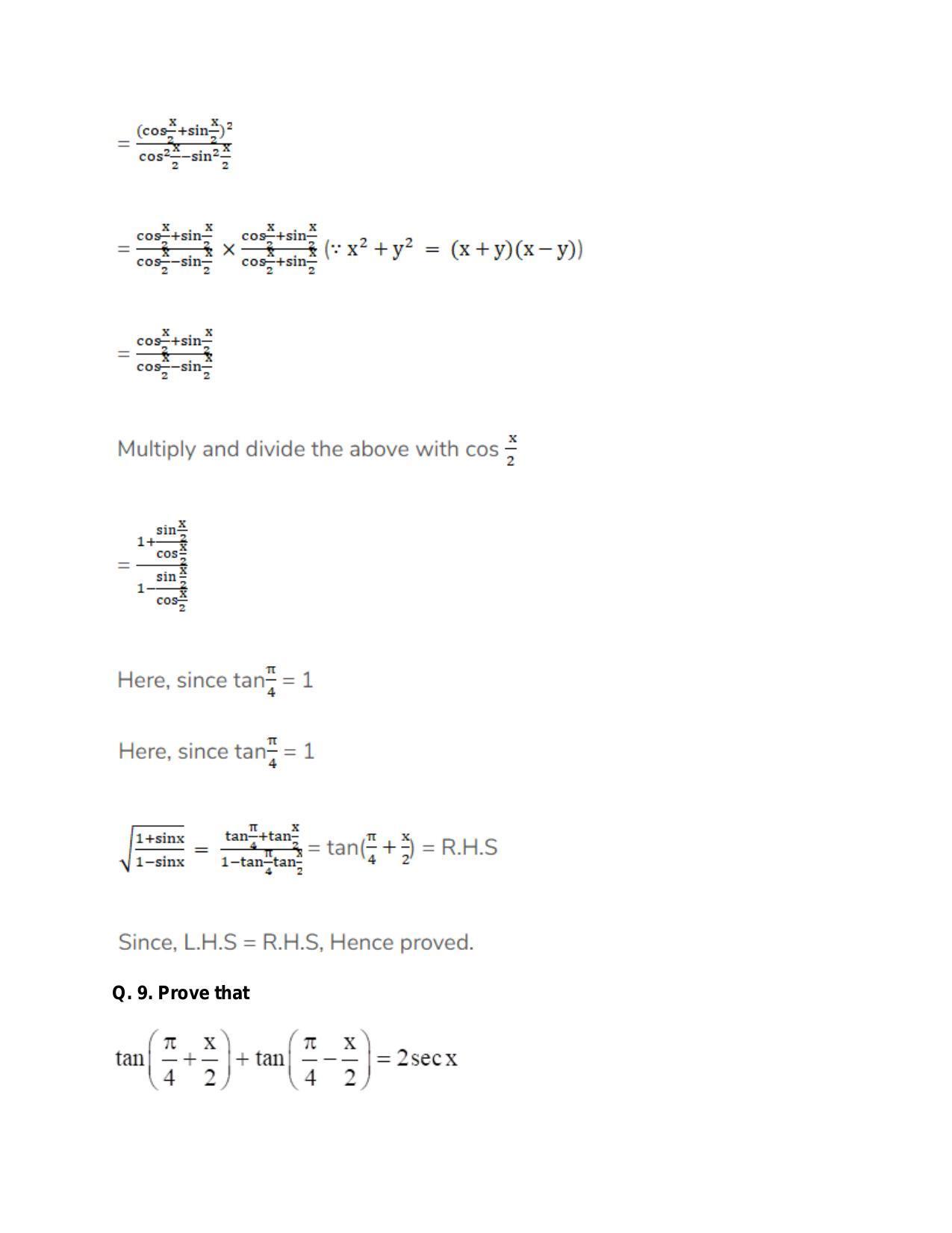 Chapter 15: Trigonometric or Circular Functions: RS Aggarwal Class 11 Solutions - Page 128