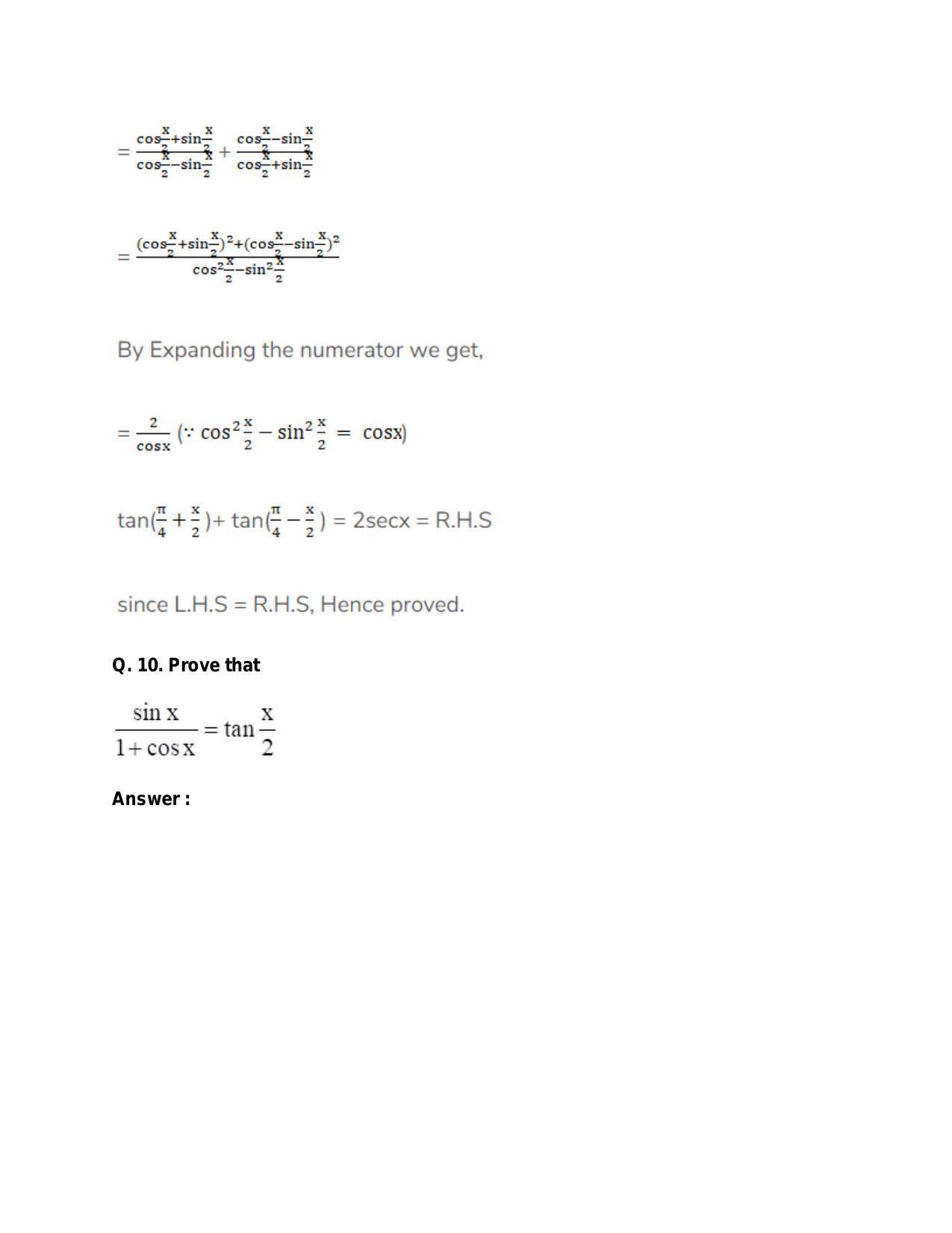 Chapter 15: Trigonometric or Circular Functions: RS Aggarwal Class 11 Solutions - Page 130
