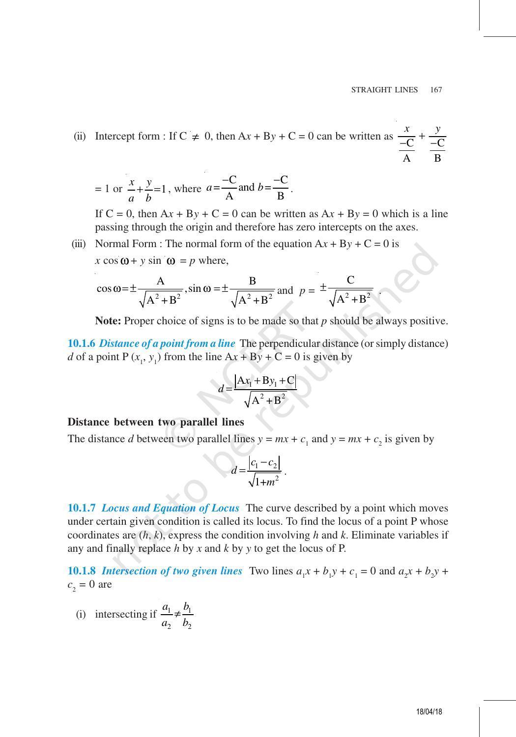 NCERT Exemplar Book for Class 11 Maths: Chapter 10 Straight Lines - Page 3
