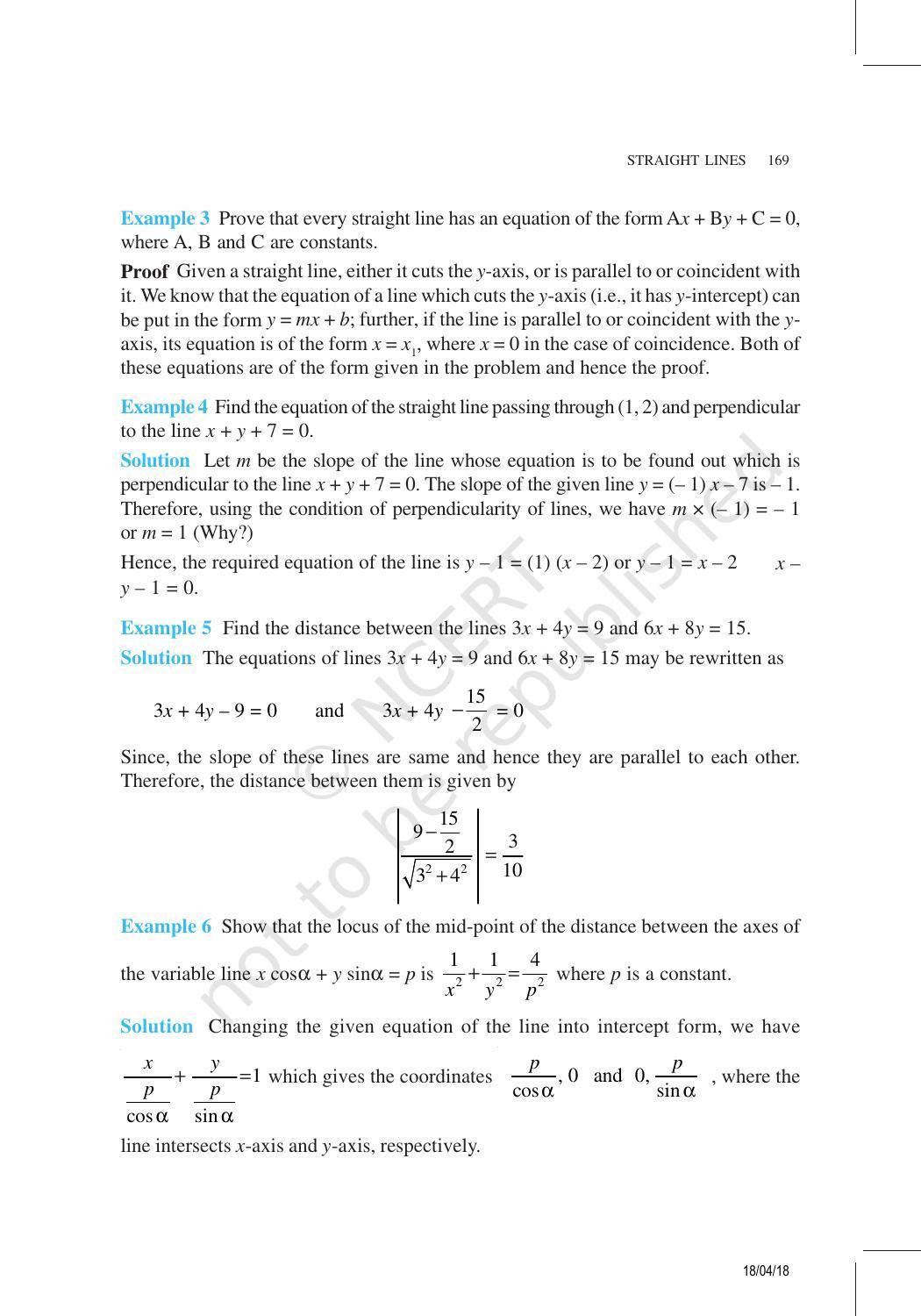 NCERT Exemplar Book for Class 11 Maths: Chapter 10 Straight Lines - Page 5
