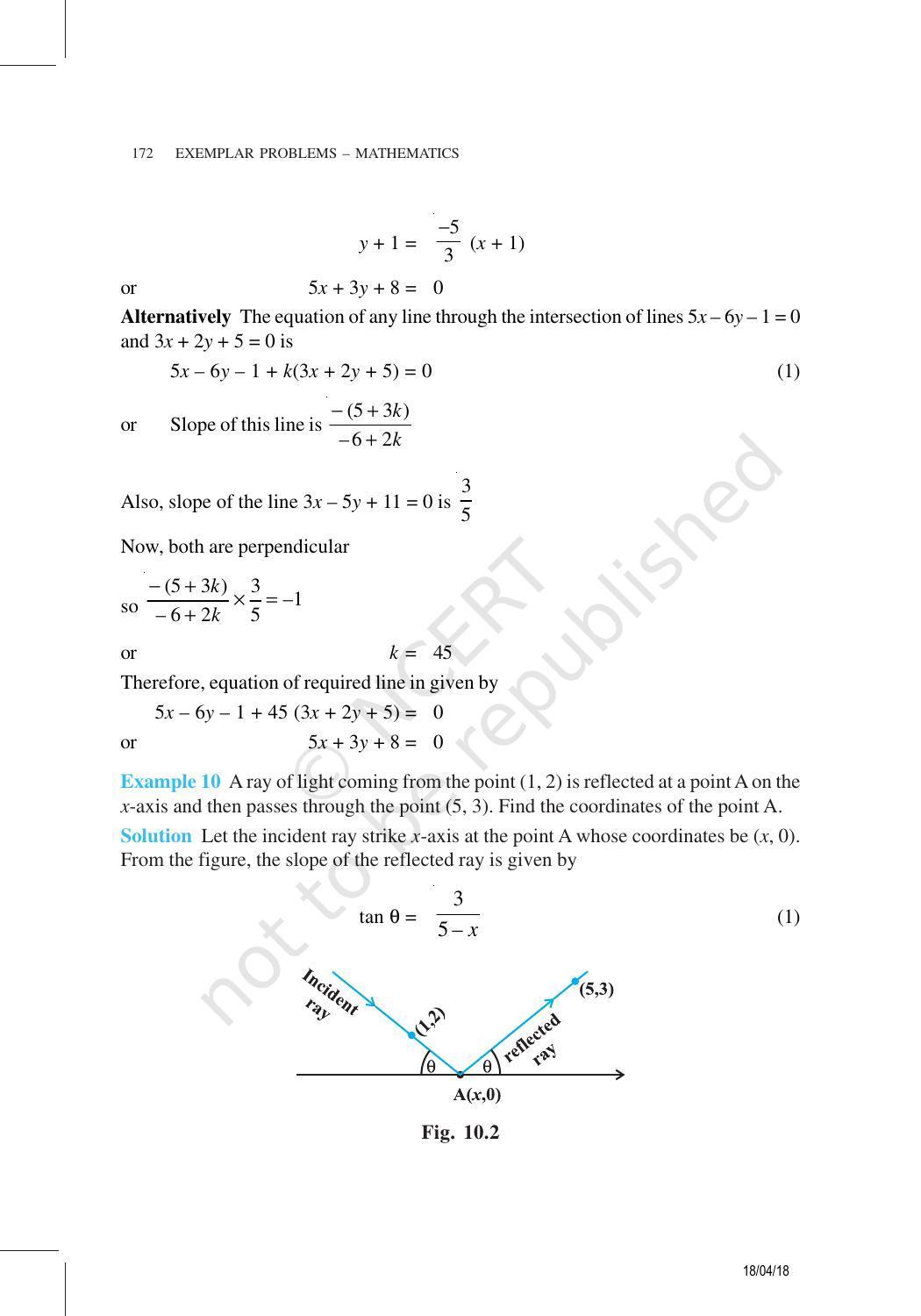 NCERT Exemplar Book for Class 11 Maths: Chapter 10 Straight Lines - Page 8