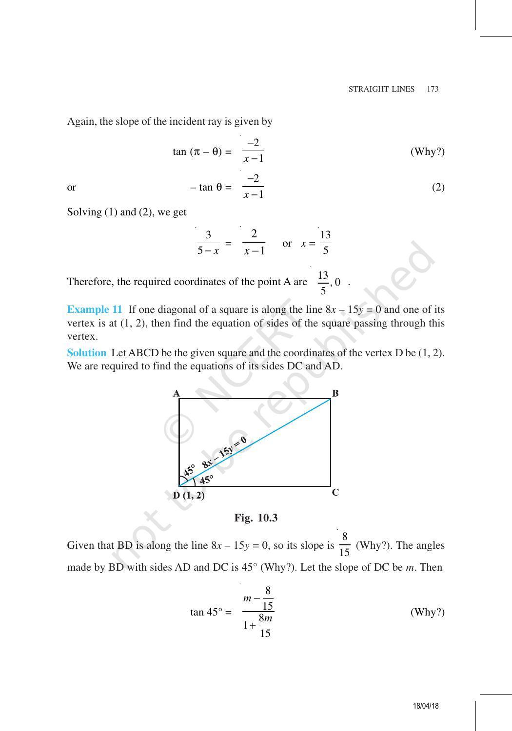 NCERT Exemplar Book for Class 11 Maths: Chapter 10 Straight Lines - Page 9