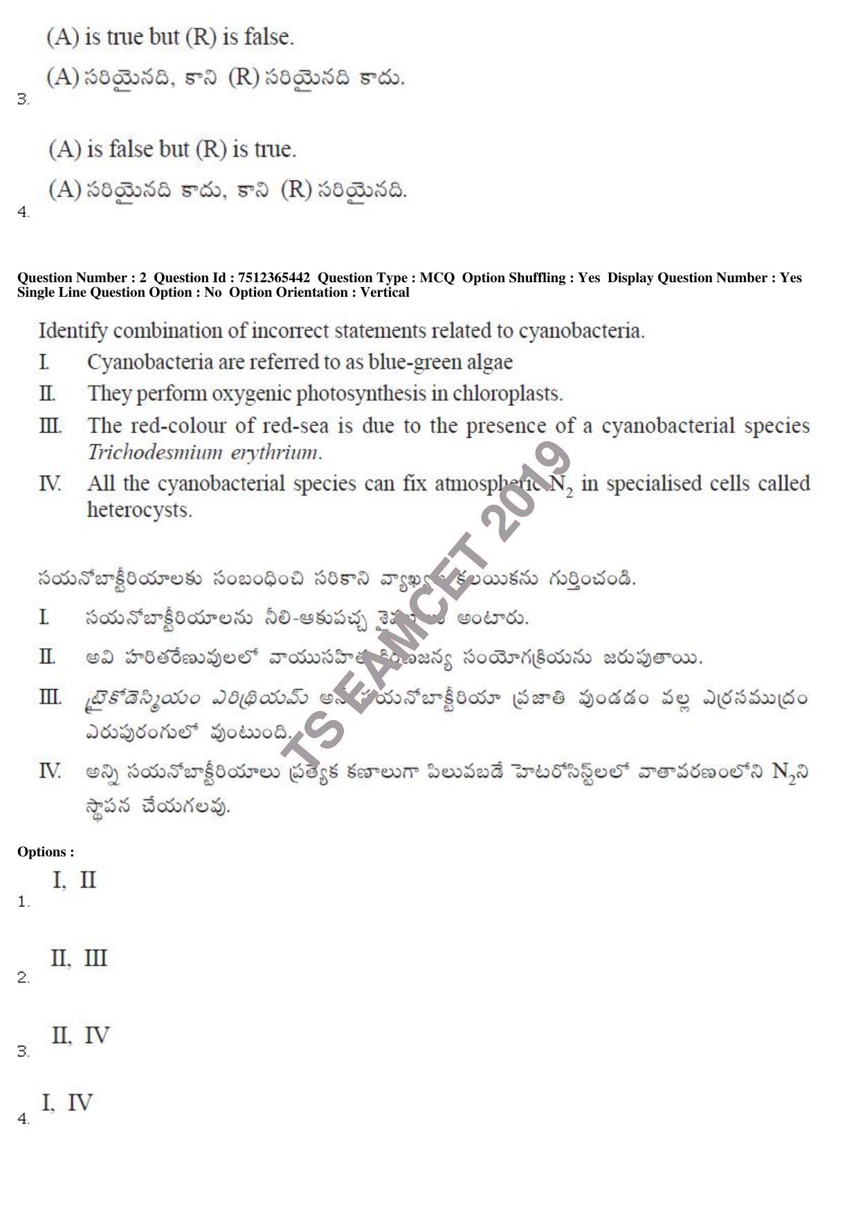 TS EAMCET 2019 Engineering Question Paper with Key (8 May 2019 Afternoon) - Page 2