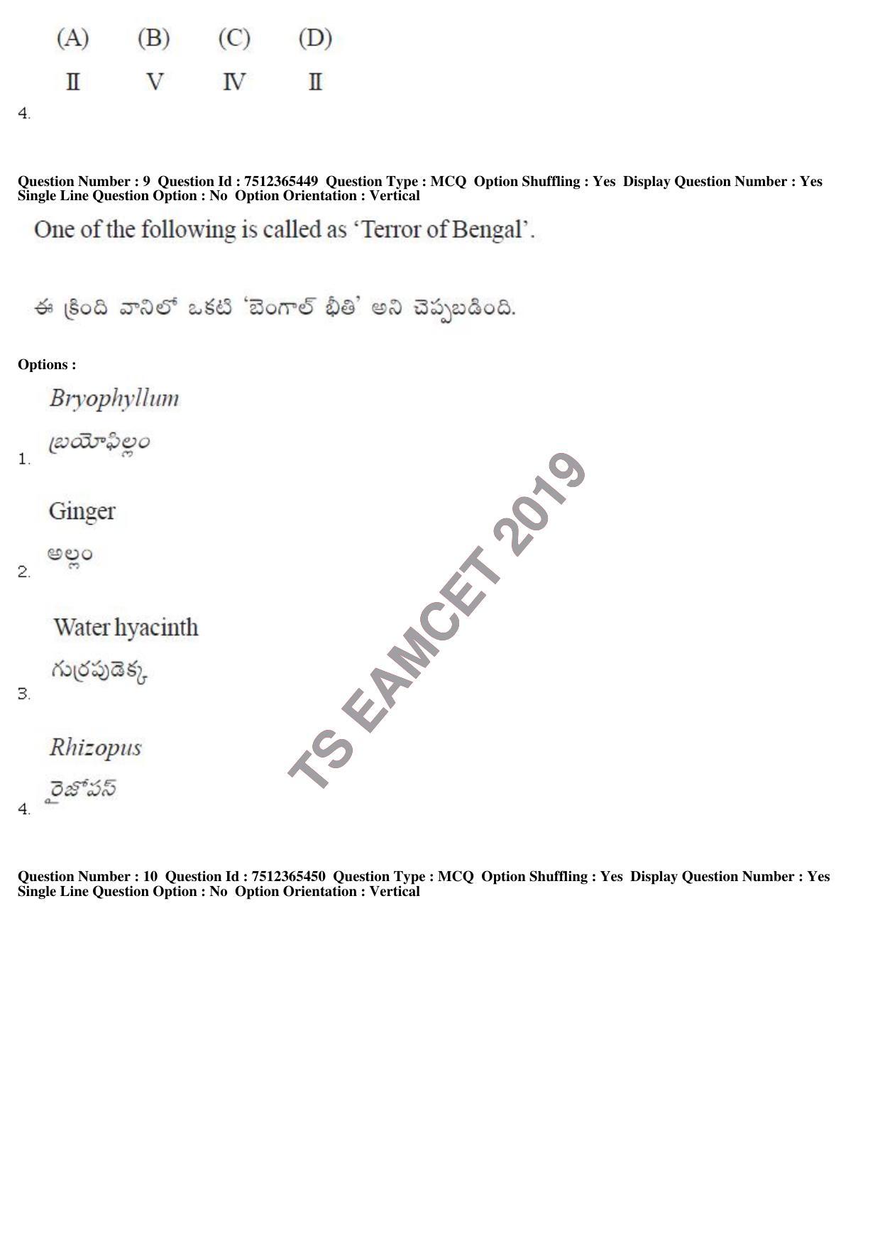 TS EAMCET 2019 Engineering Question Paper with Key (8 May 2019 Afternoon) - Page 9
