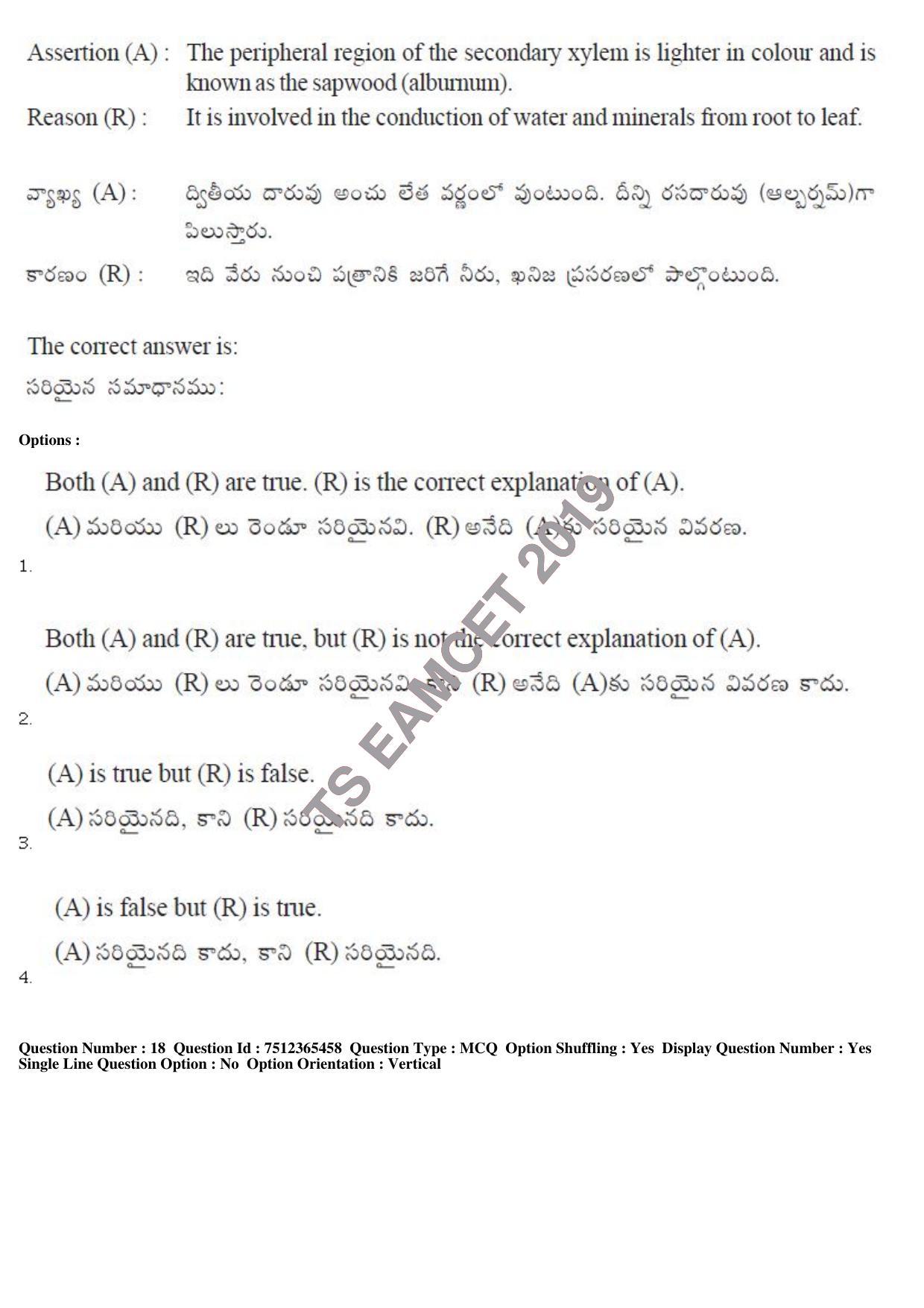 TS EAMCET 2019 Engineering Question Paper with Key (8 May 2019 Afternoon) - Page 17