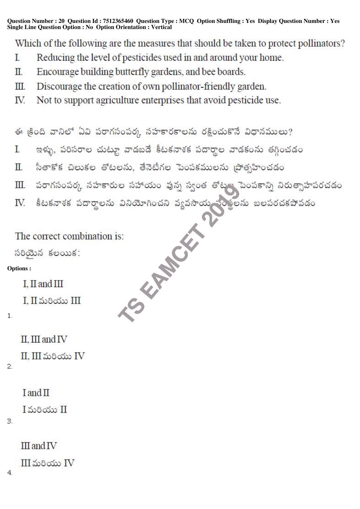 TS EAMCET 2019 Engineering Question Paper with Key (8 May 2019 Afternoon) - Page 20