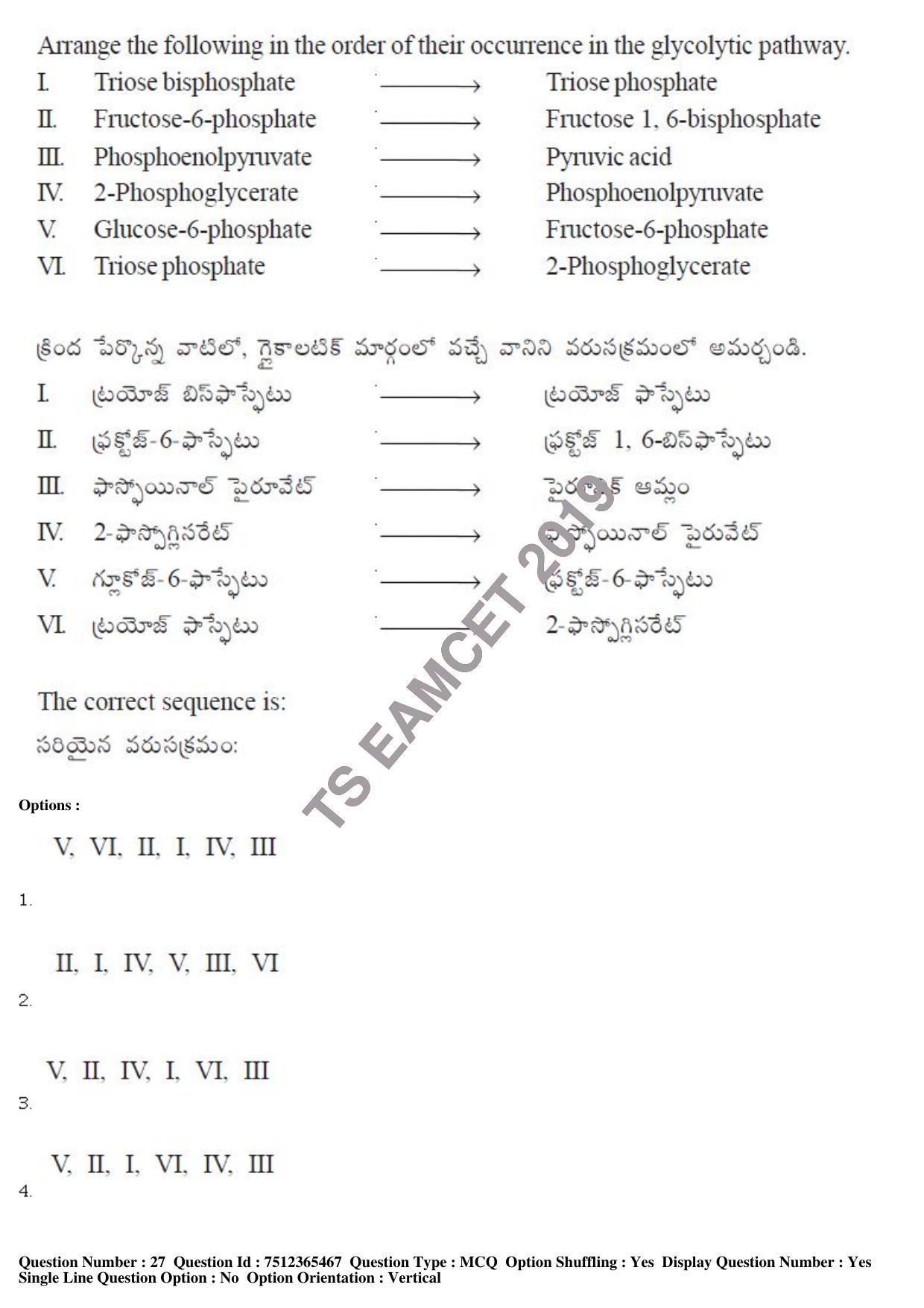 TS EAMCET 2019 Engineering Question Paper with Key (8 May 2019 Afternoon) - Page 26