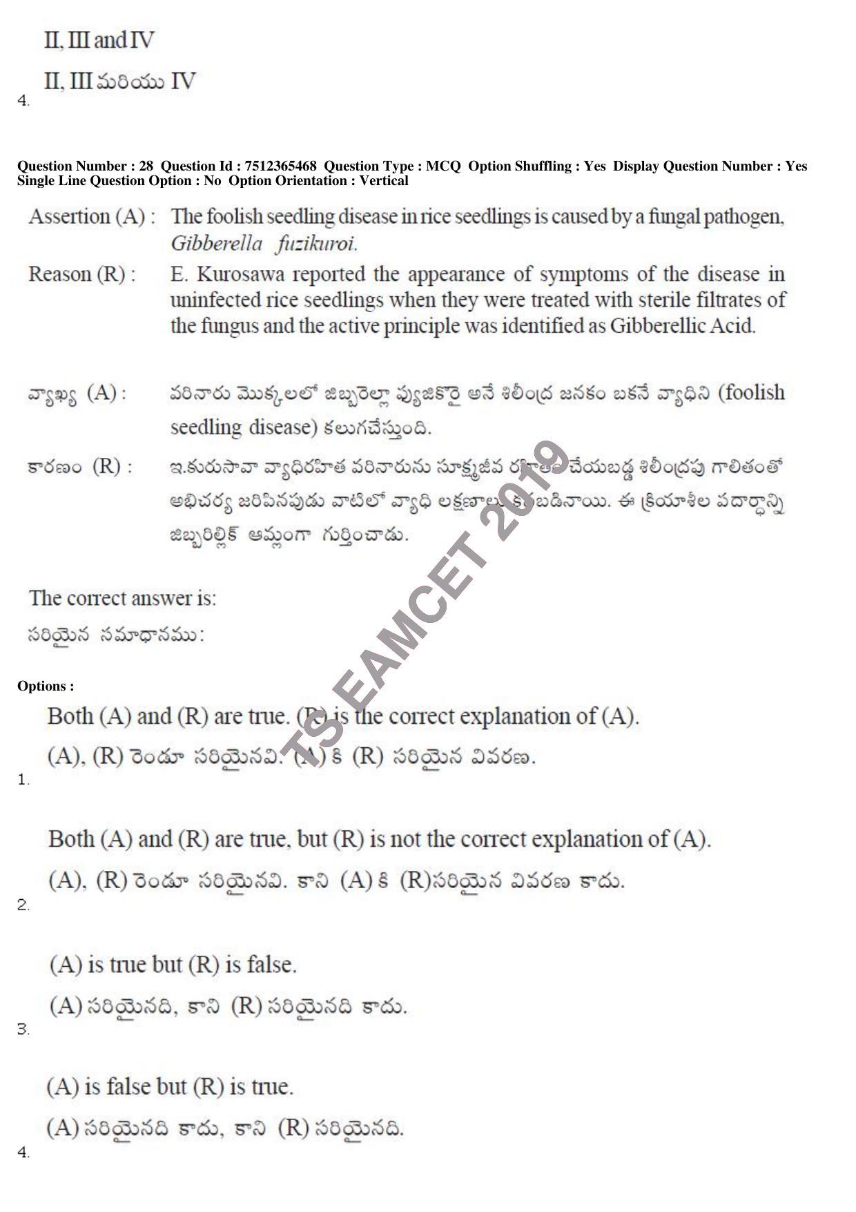 TS EAMCET 2019 Engineering Question Paper with Key (8 May 2019 Afternoon) - Page 28