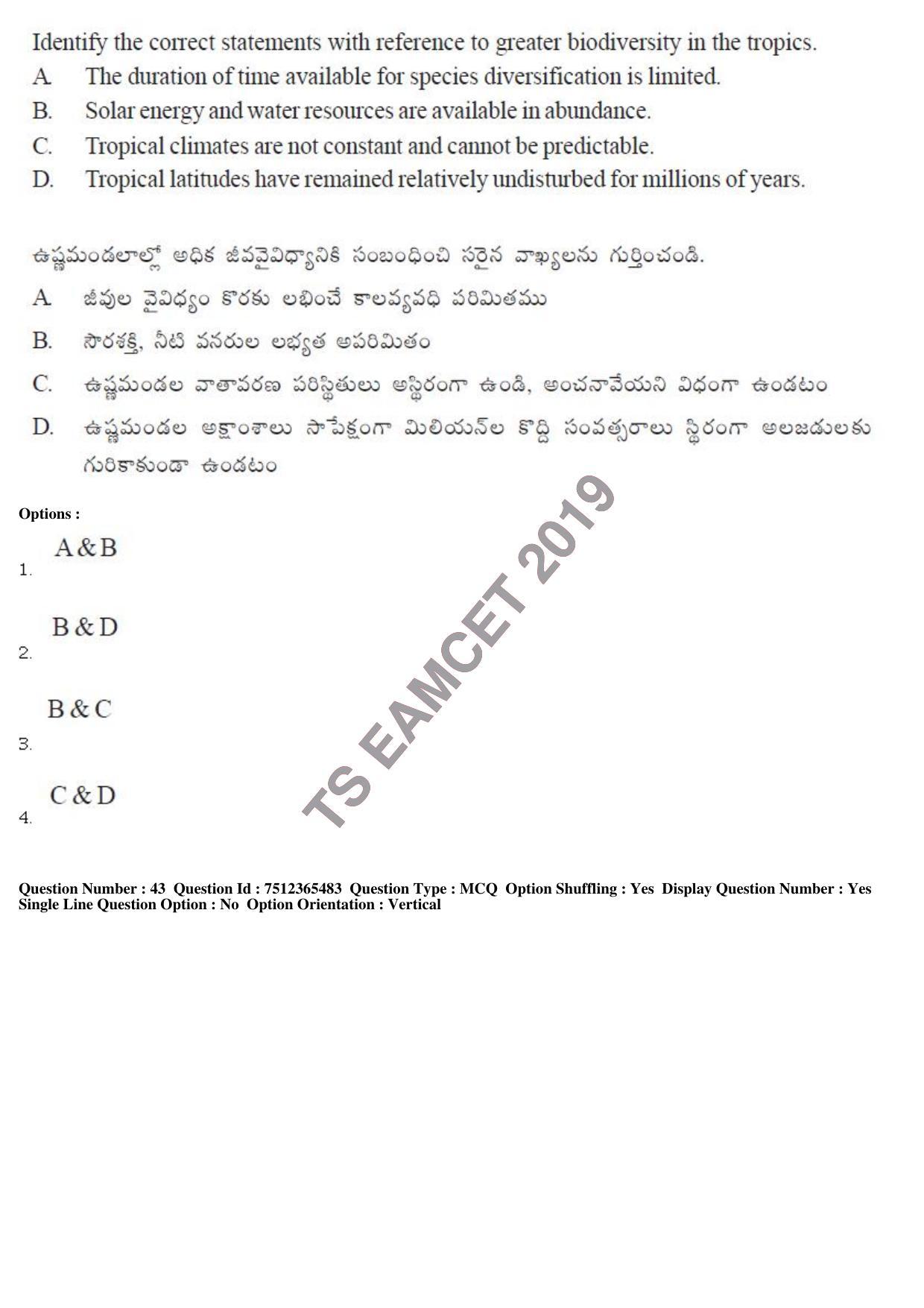 TS EAMCET 2019 Engineering Question Paper with Key (8 May 2019 Afternoon) - Page 41