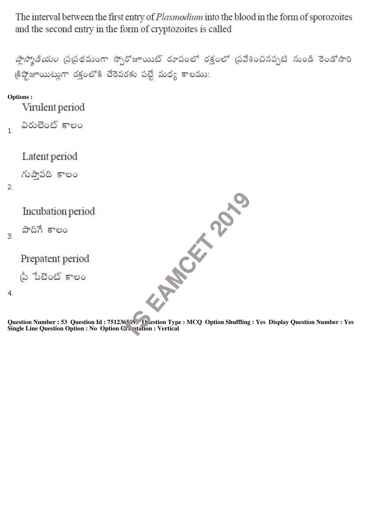 TS EAMCET 2019 Engineering Question Paper with Key (8 May 2019 Afternoon) - Page 50