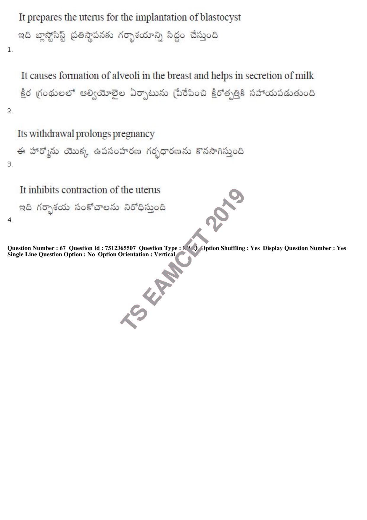 TS EAMCET 2019 Engineering Question Paper with Key (8 May 2019 Afternoon) - Page 62