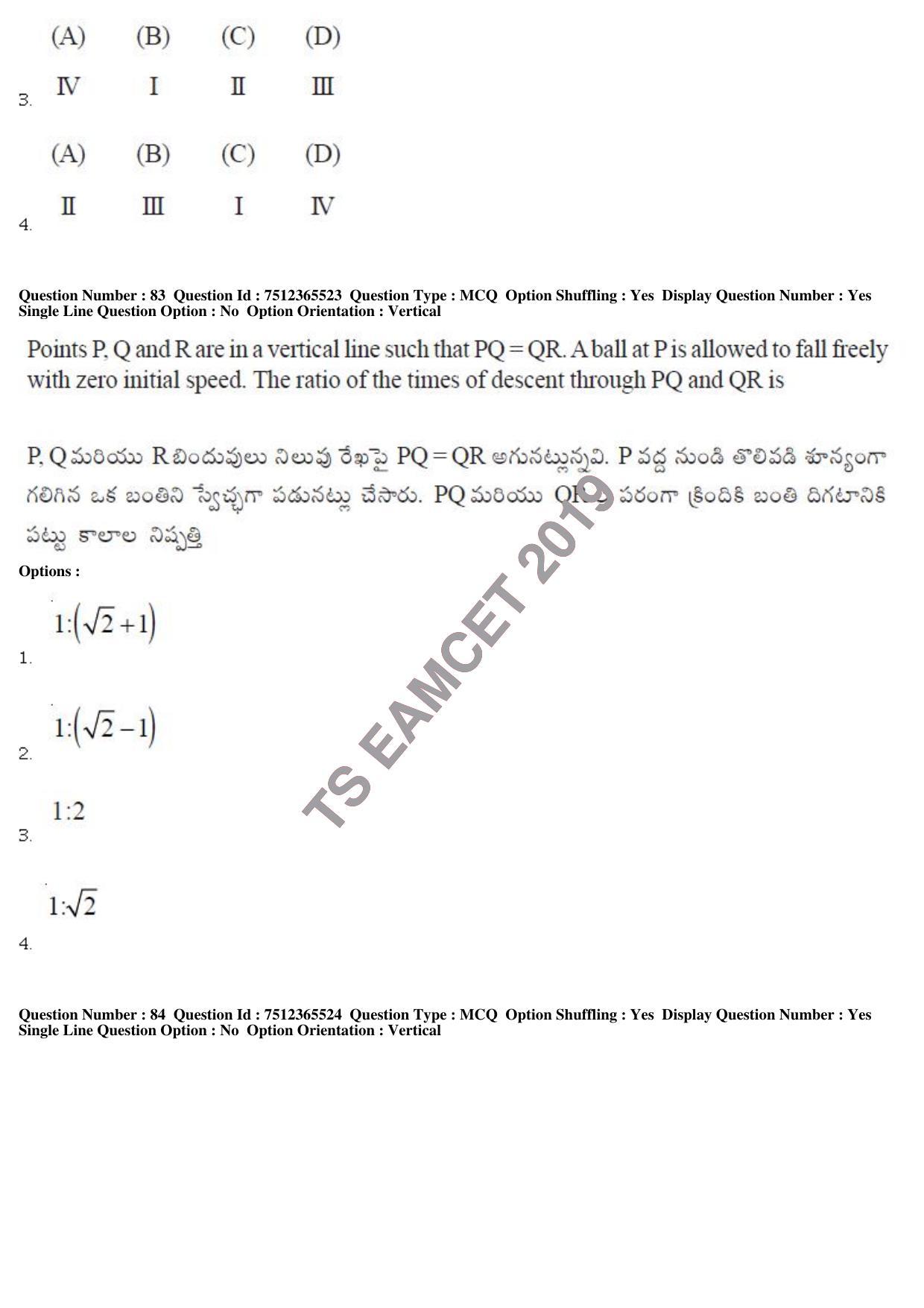 TS EAMCET 2019 Engineering Question Paper with Key (8 May 2019 Afternoon) - Page 77