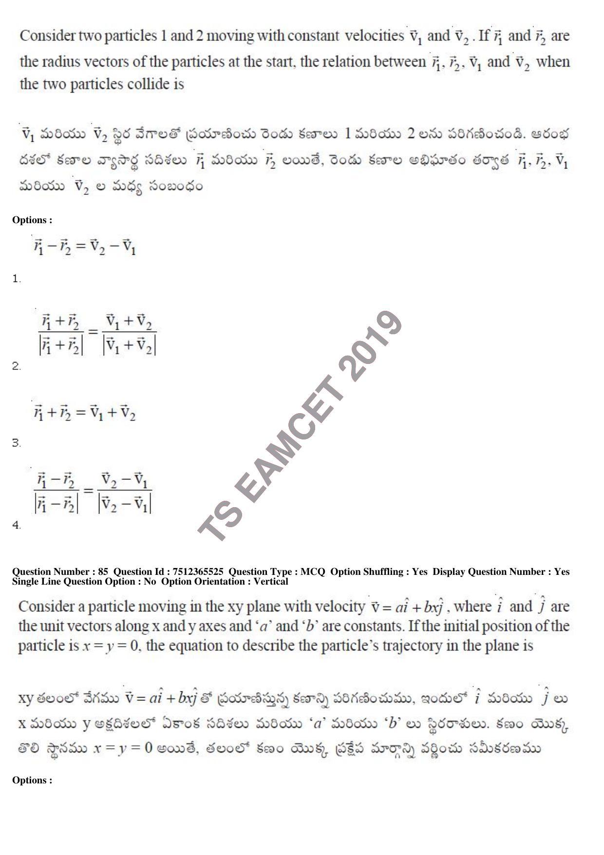 TS EAMCET 2019 Engineering Question Paper with Key (8 May 2019 Afternoon) - Page 78
