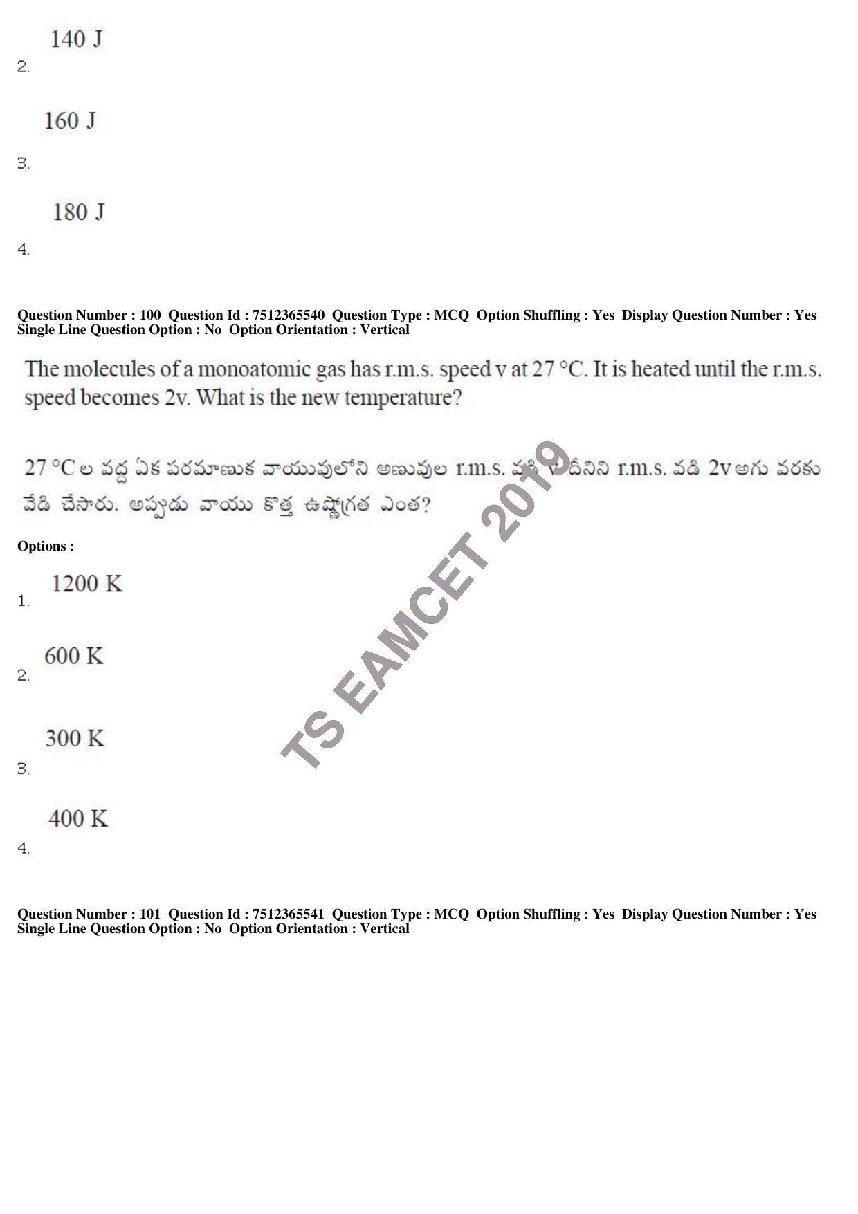TS EAMCET 2019 Engineering Question Paper with Key (8 May 2019 Afternoon) - Page 89