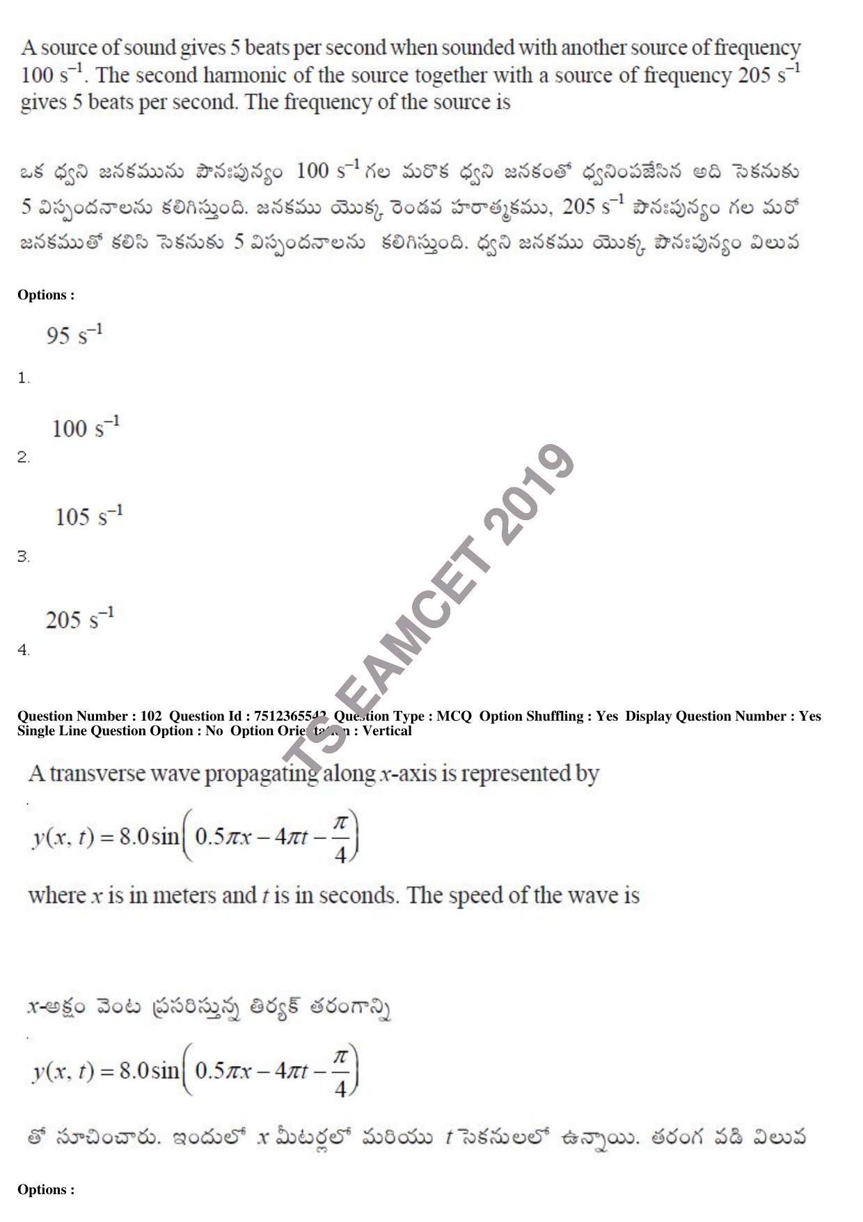 TS EAMCET 2019 Engineering Question Paper with Key (8 May 2019 Afternoon) - Page 90