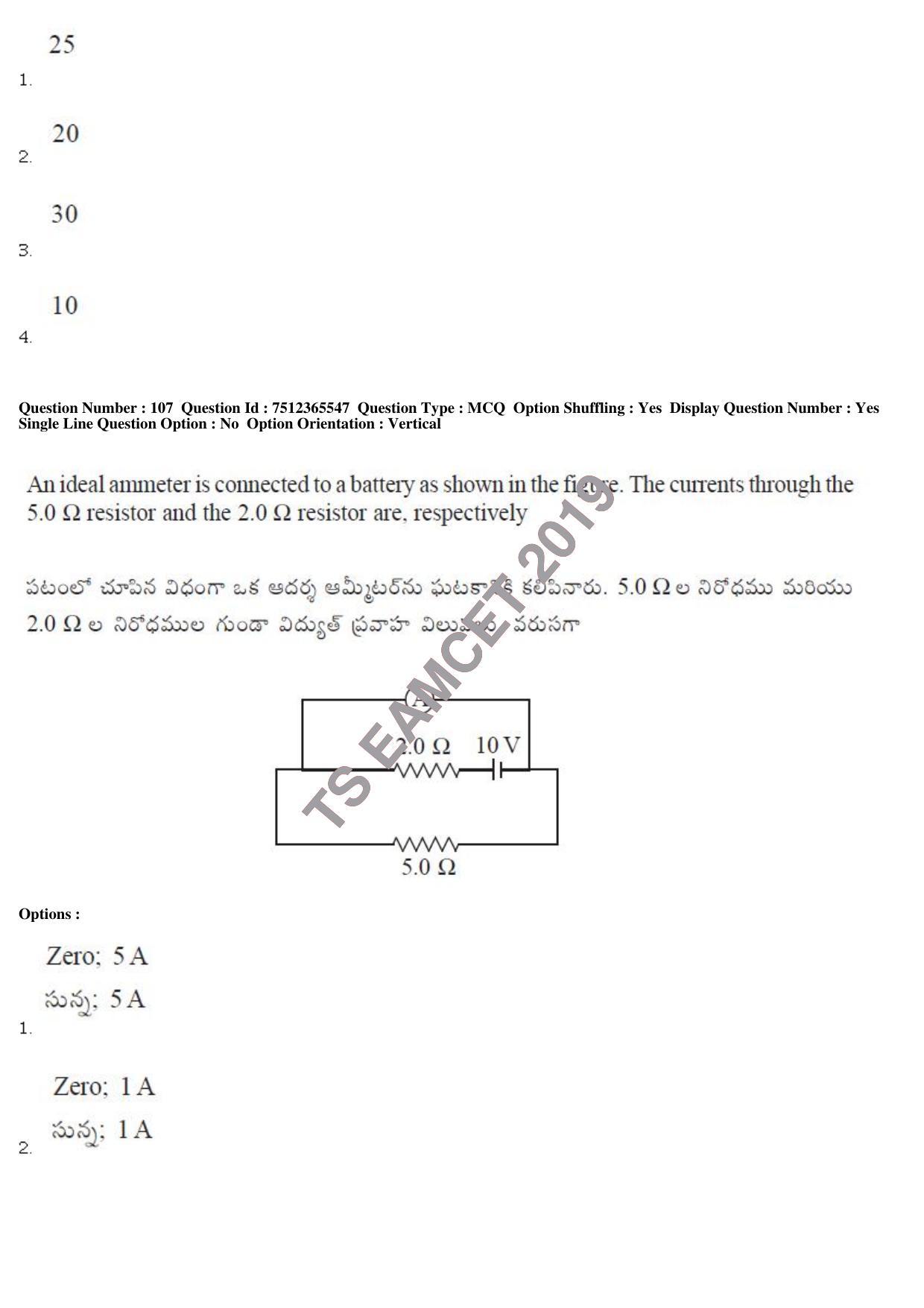 TS EAMCET 2019 Engineering Question Paper with Key (8 May 2019 Afternoon) - Page 94