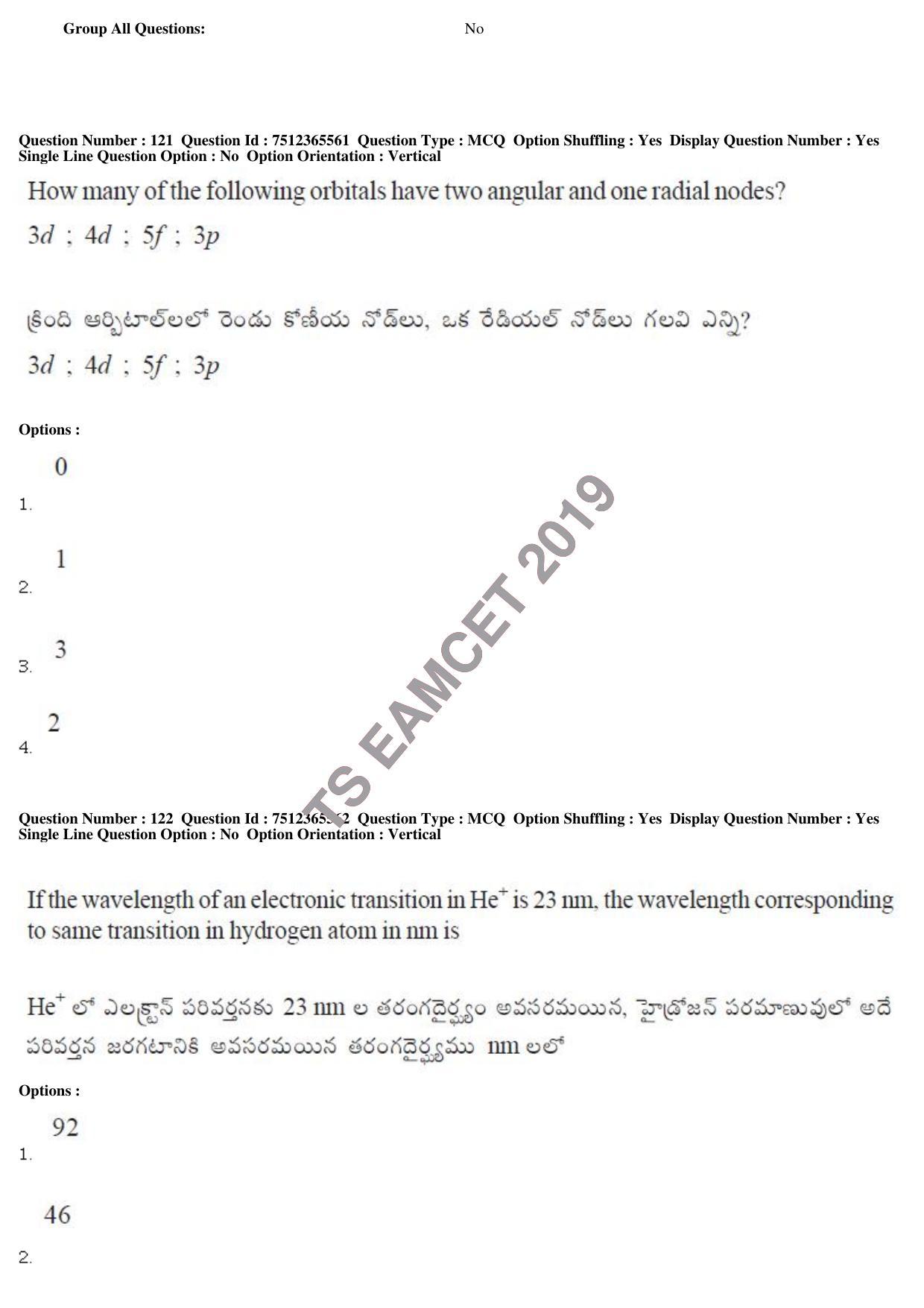 TS EAMCET 2019 Engineering Question Paper with Key (8 May 2019 Afternoon) - Page 105