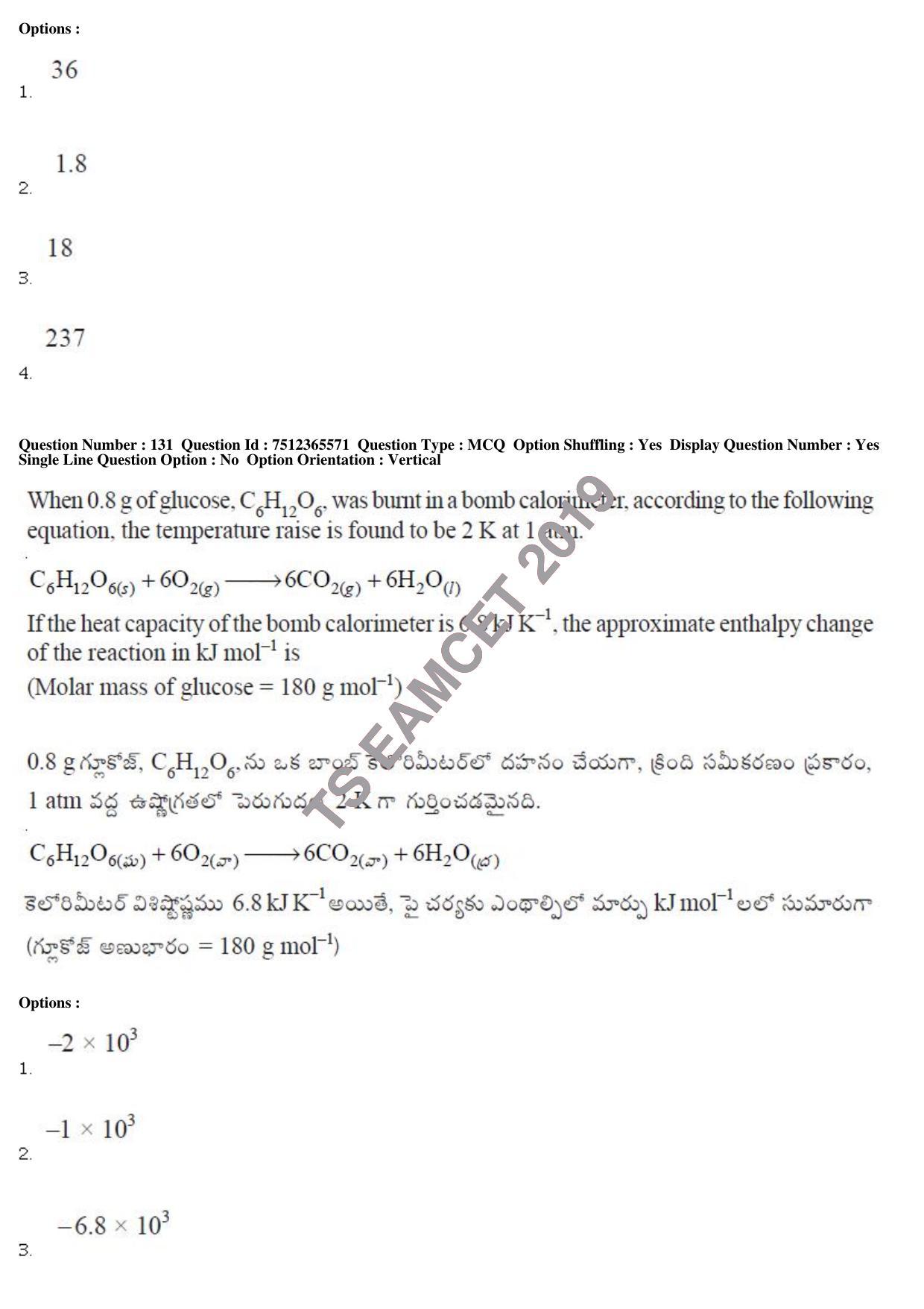 TS EAMCET 2019 Engineering Question Paper with Key (8 May 2019 Afternoon) - Page 111