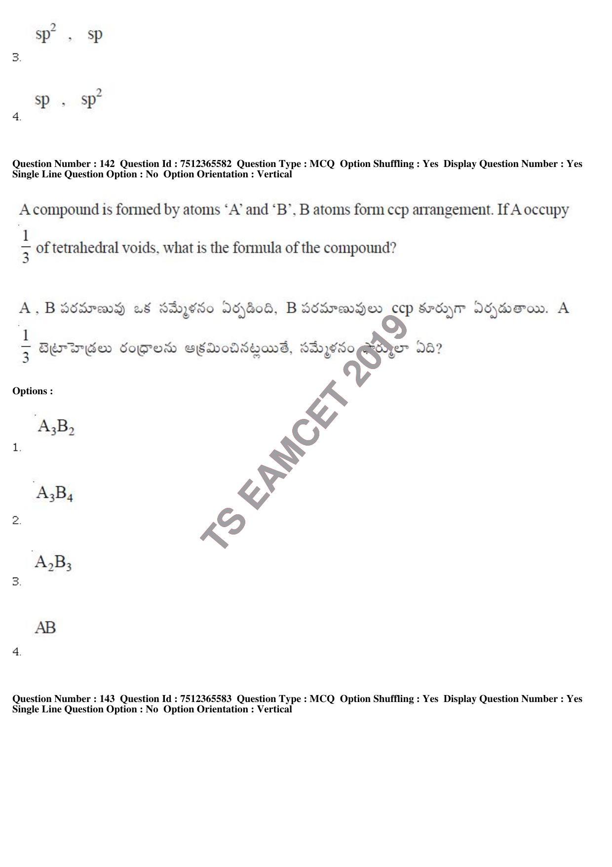 TS EAMCET 2019 Engineering Question Paper with Key (8 May 2019 Afternoon) - Page 119
