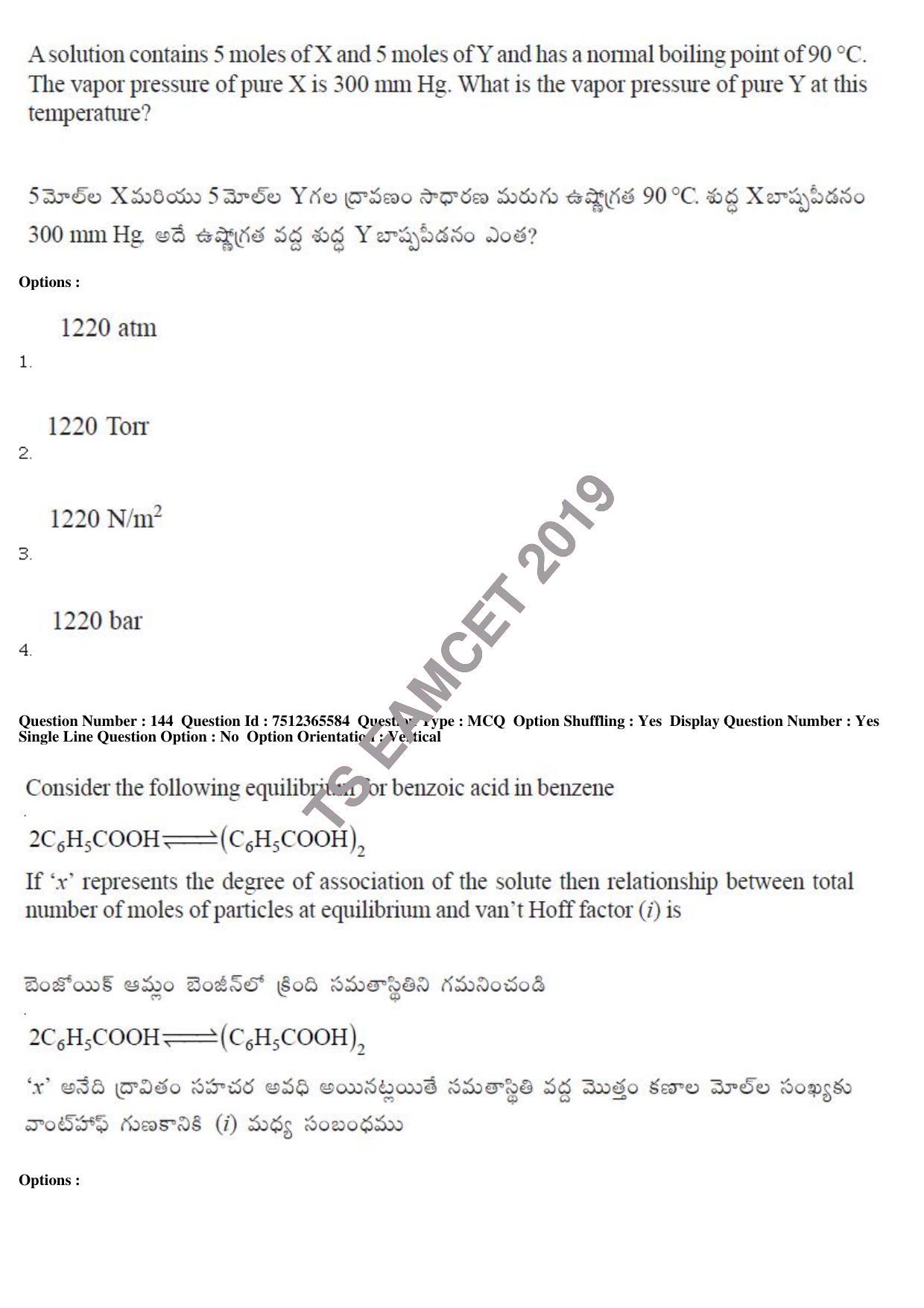 TS EAMCET 2019 Engineering Question Paper with Key (8 May 2019 Afternoon) - Page 120