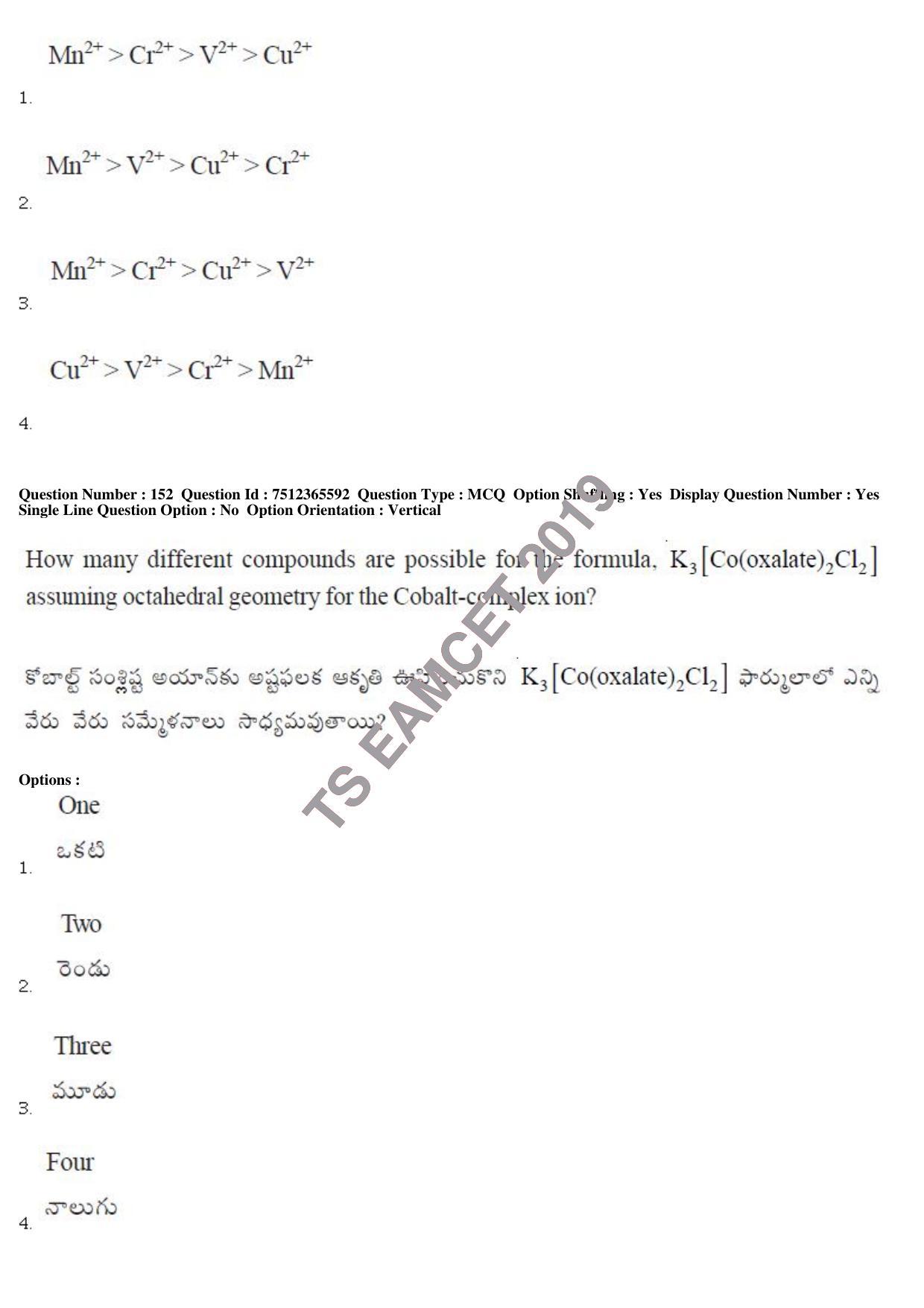 TS EAMCET 2019 Engineering Question Paper with Key (8 May 2019 Afternoon) - Page 126
