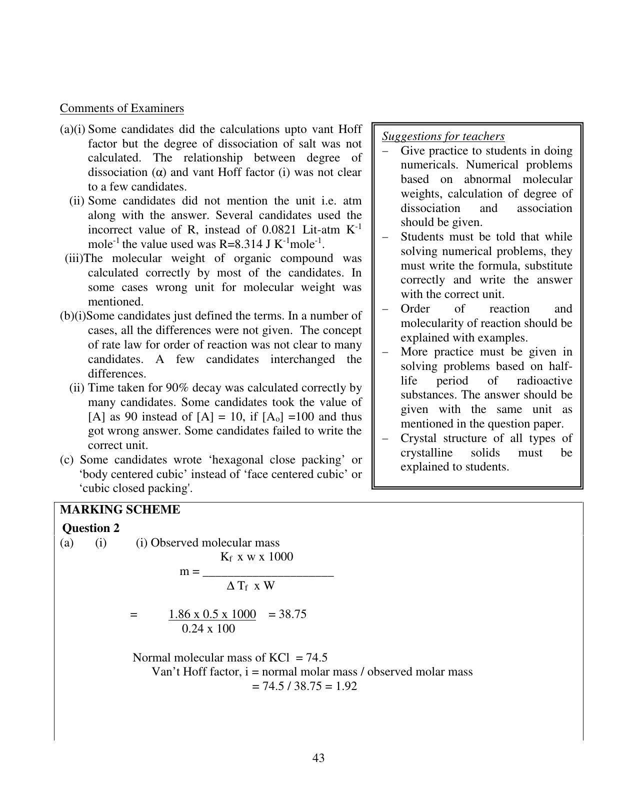ISC Class 12 2015 Chemistry Question Paper Solutions - Page 10