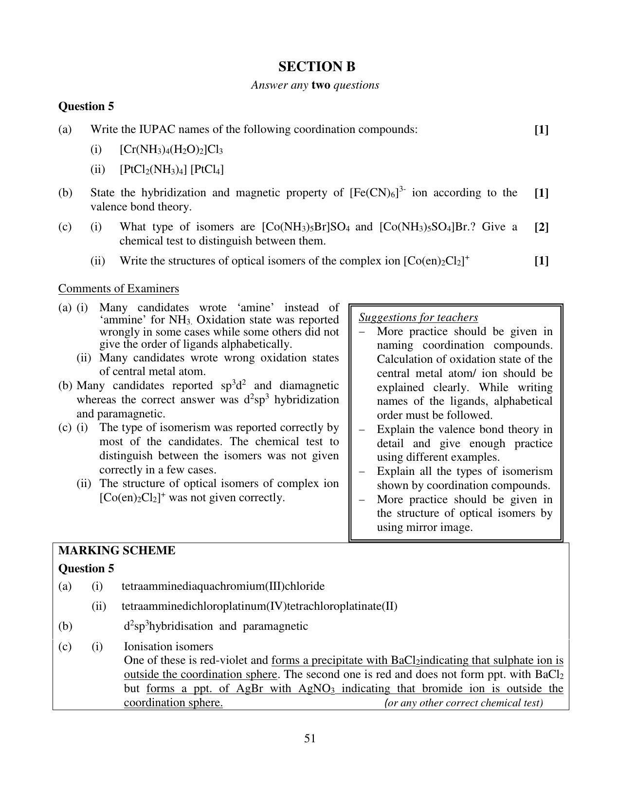 ISC Class 12 2015 Chemistry Question Paper Solutions - Page 18