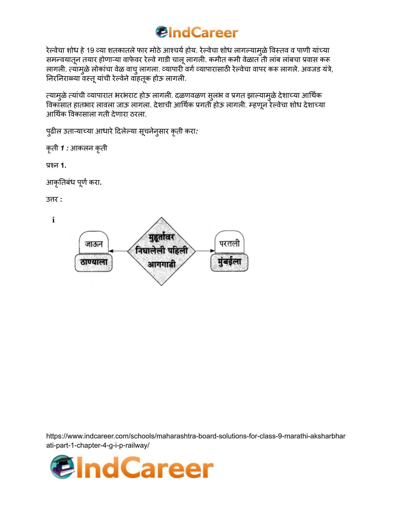 Maharashtra Board Solutions for Class 9- Marathi Aksharbharati (Part- 1): Chapter 4- जी. आय. पी. रेल्वे - Page 16