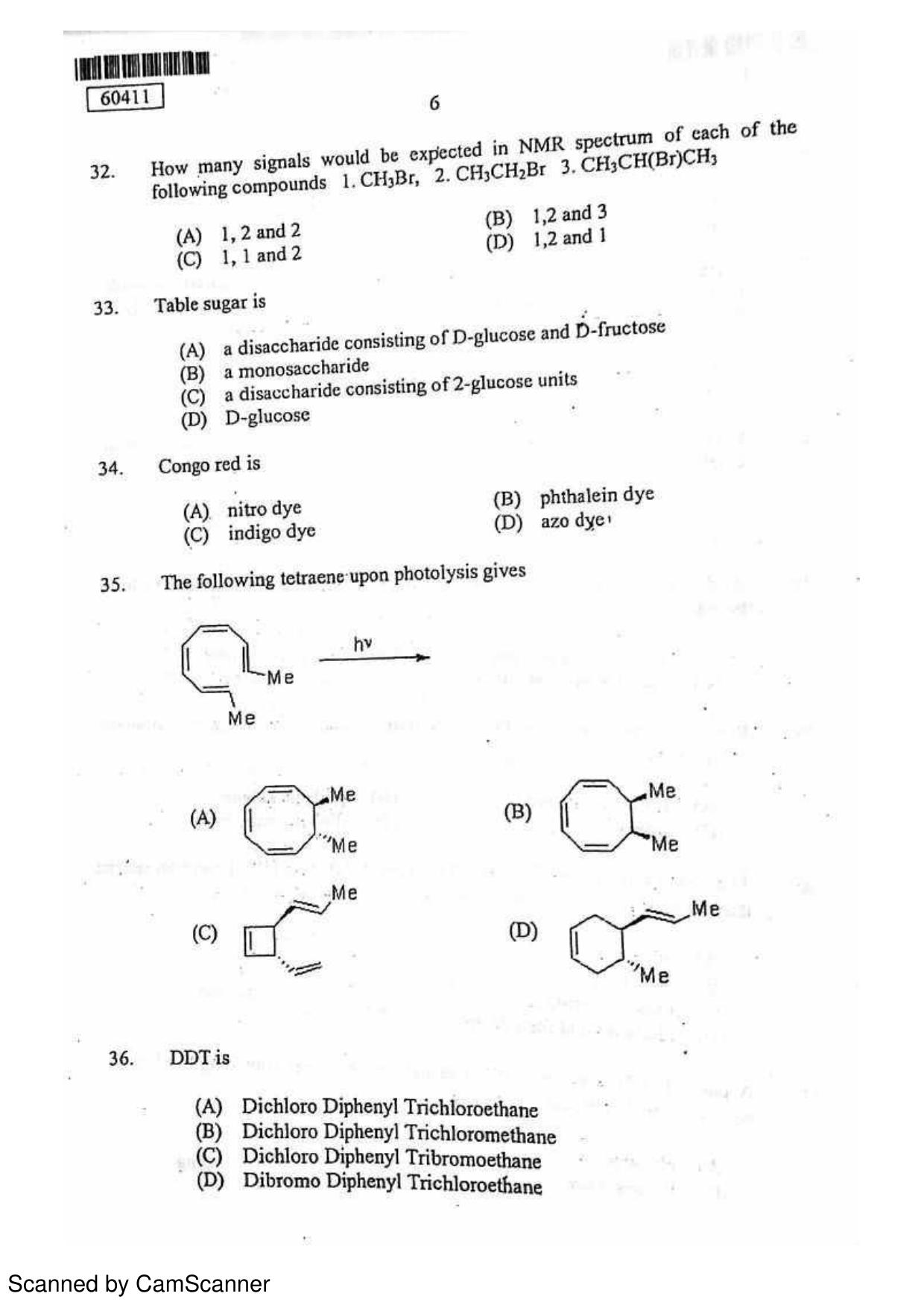 CUSAT CAT 2011 Chemistry Question Paper - Page 7