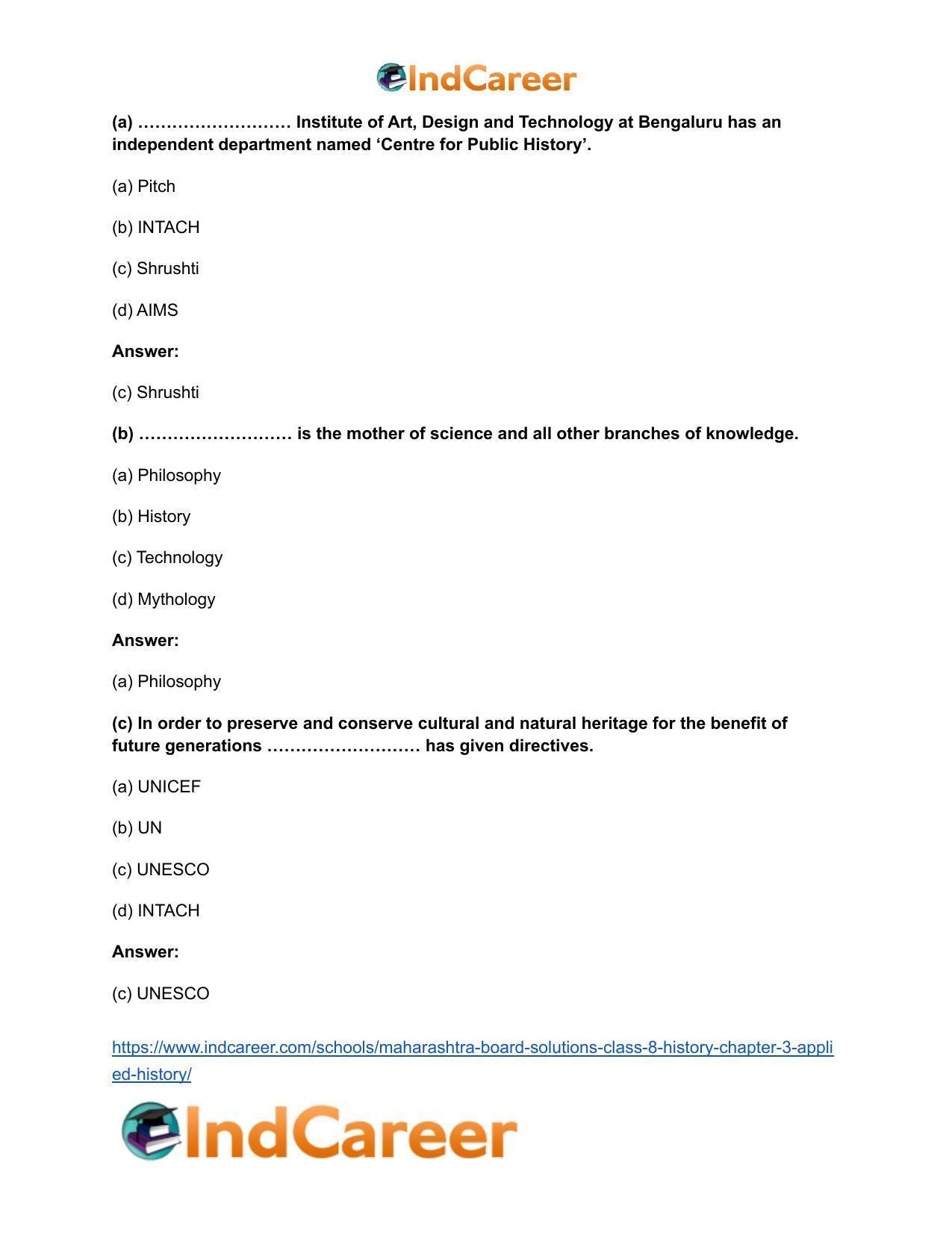 Maharashtra Board Solutions Class 8-History: Chapter 3- Applied History - Page 10