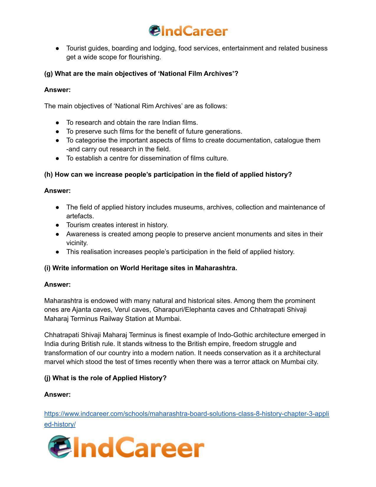 Maharashtra Board Solutions Class 8-History: Chapter 3- Applied History - Page 20