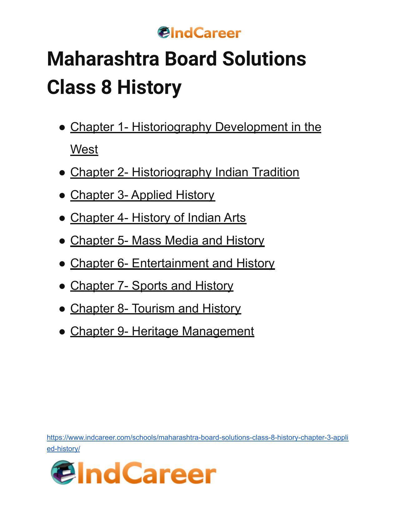 Maharashtra Board Solutions Class 8-History: Chapter 3- Applied History - Page 26