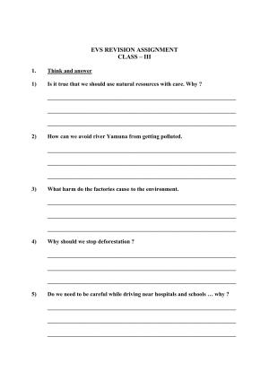 Worksheet for Class 3 All subjects Assignment 5