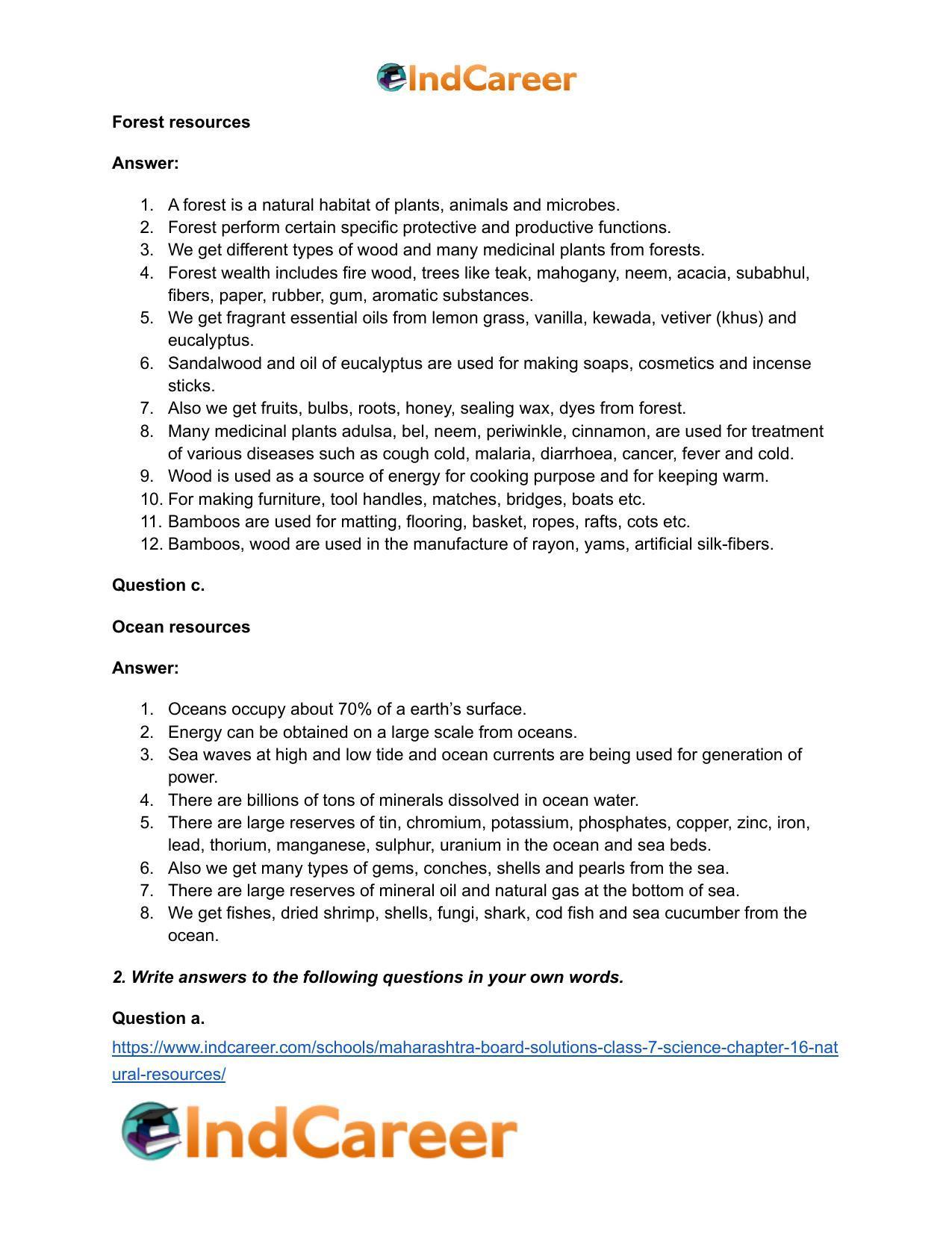 Maharashtra Board Solutions Class 7-Science: Chapter 16- Natural Resources - Page 3