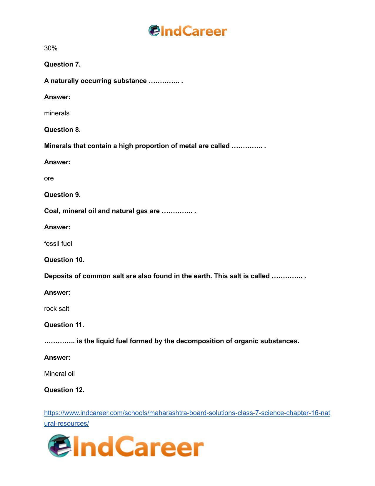 Maharashtra Board Solutions Class 7-Science: Chapter 16- Natural Resources - Page 13