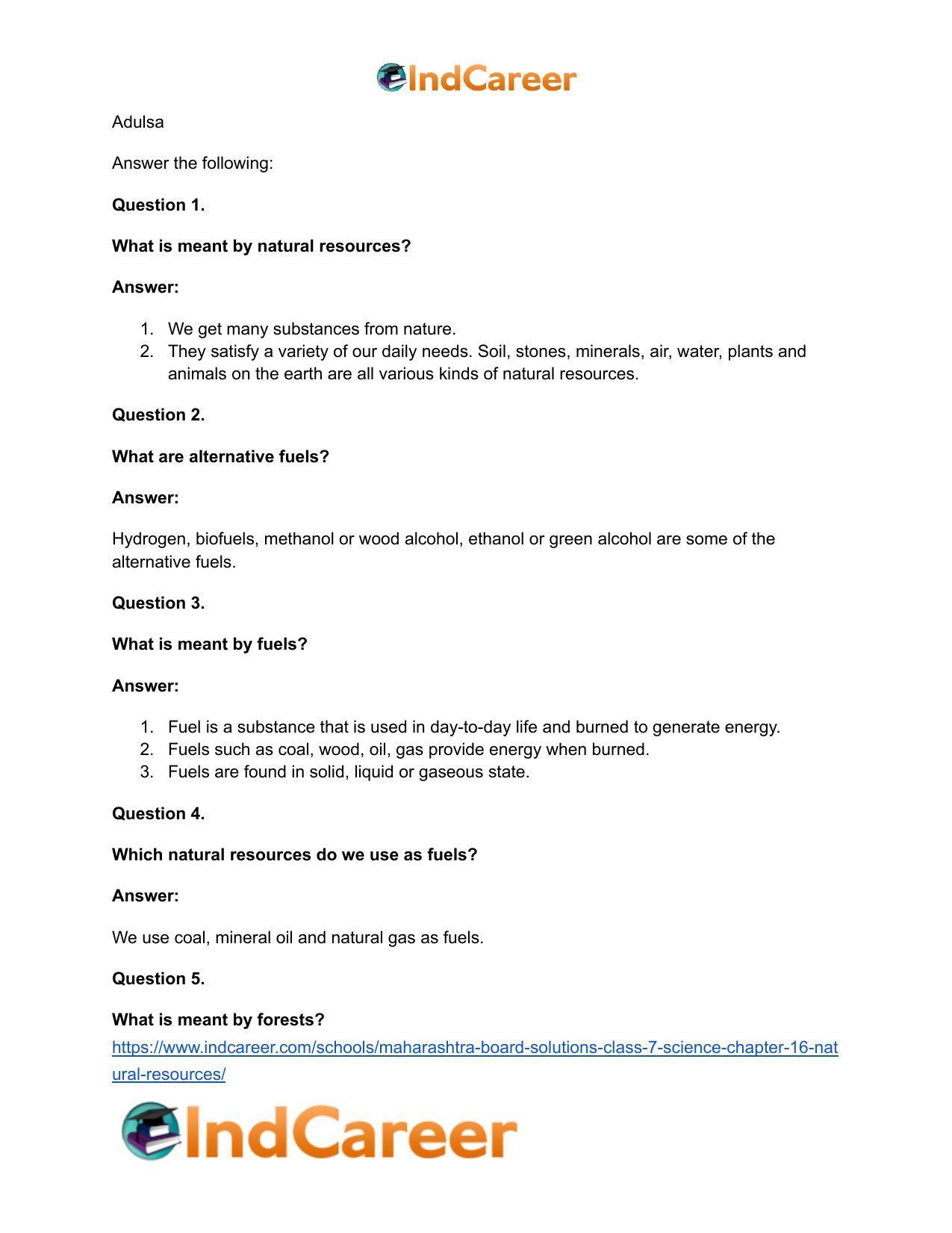 Maharashtra Board Solutions Class 7-Science: Chapter 16- Natural Resources - Page 17