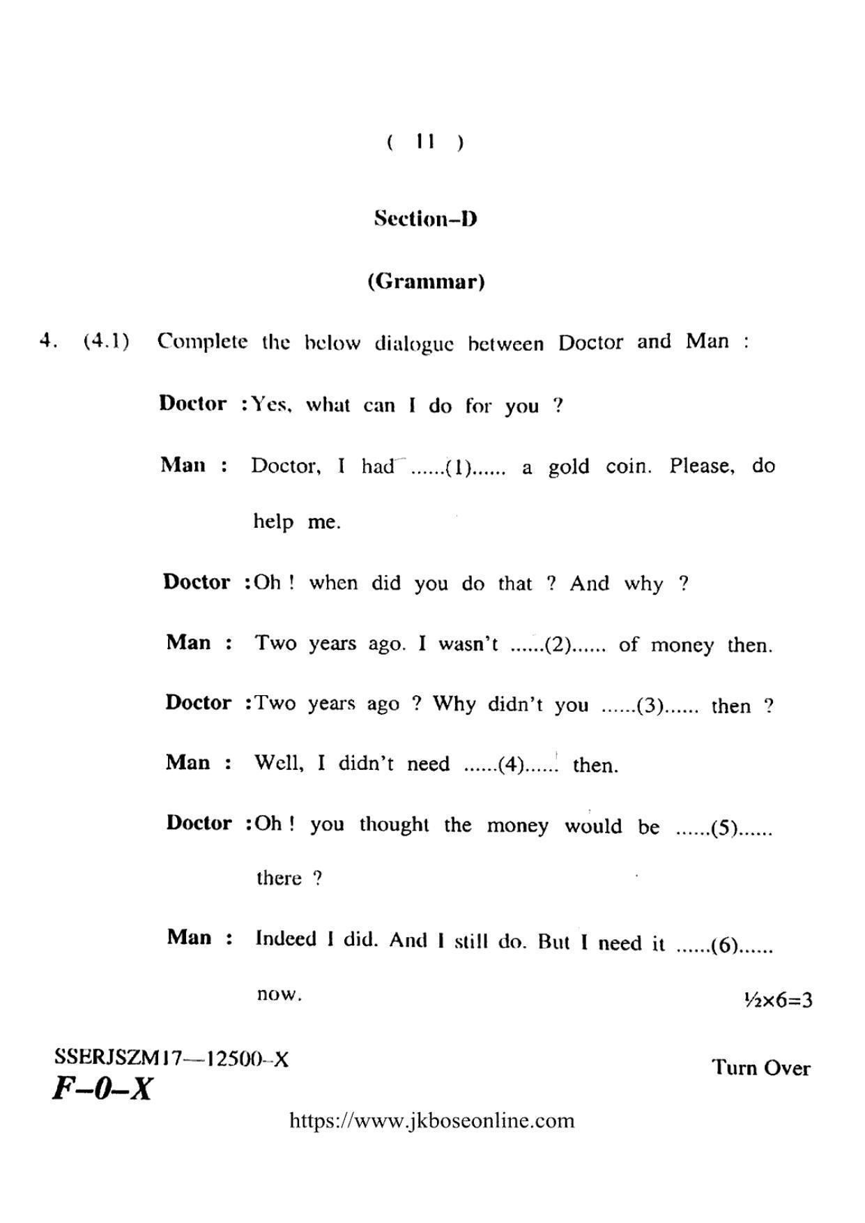 JKBOSE Class 12 English Question Papers 2017 (12500-X) - Page 11