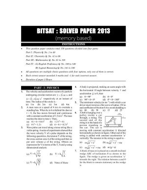 BITSAT 2013 Question Paper