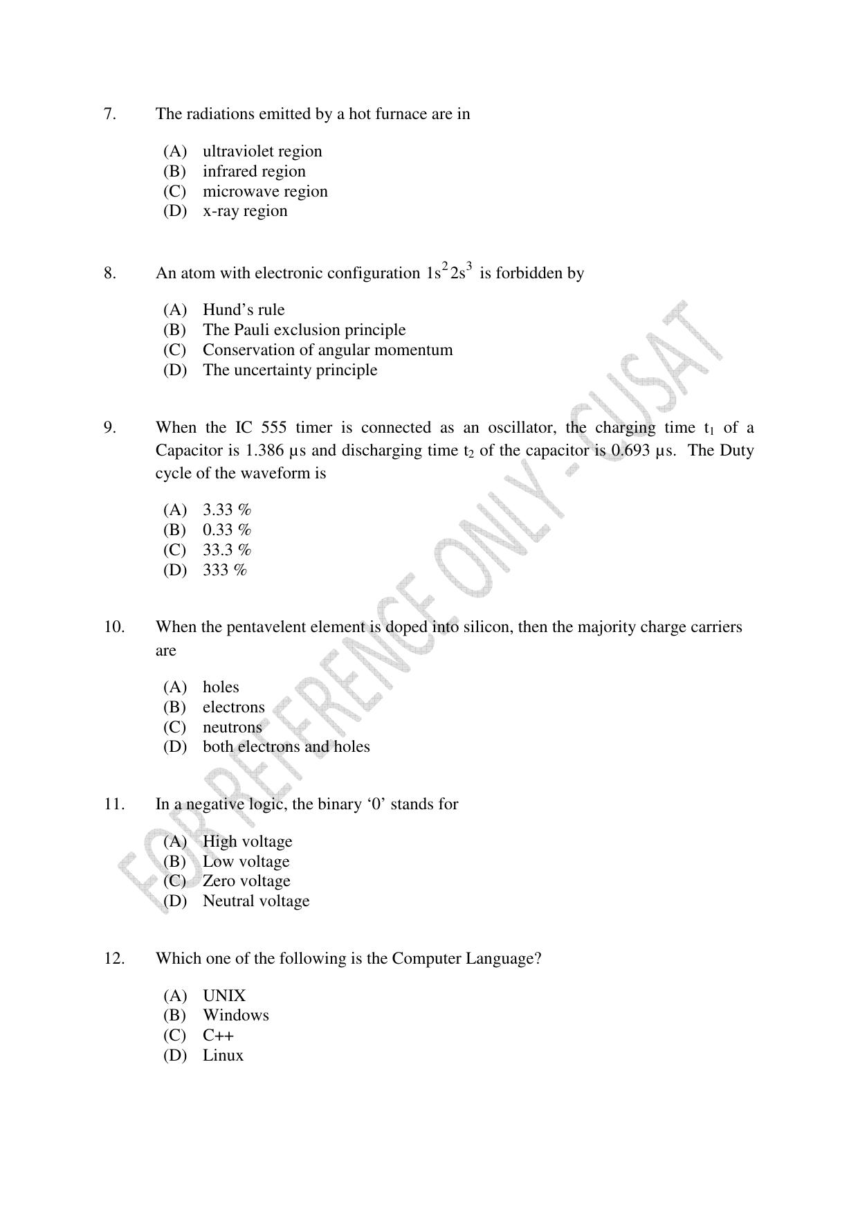 CUSAT CAT 2023 MSC Forensic Science Question Paper - Page 2