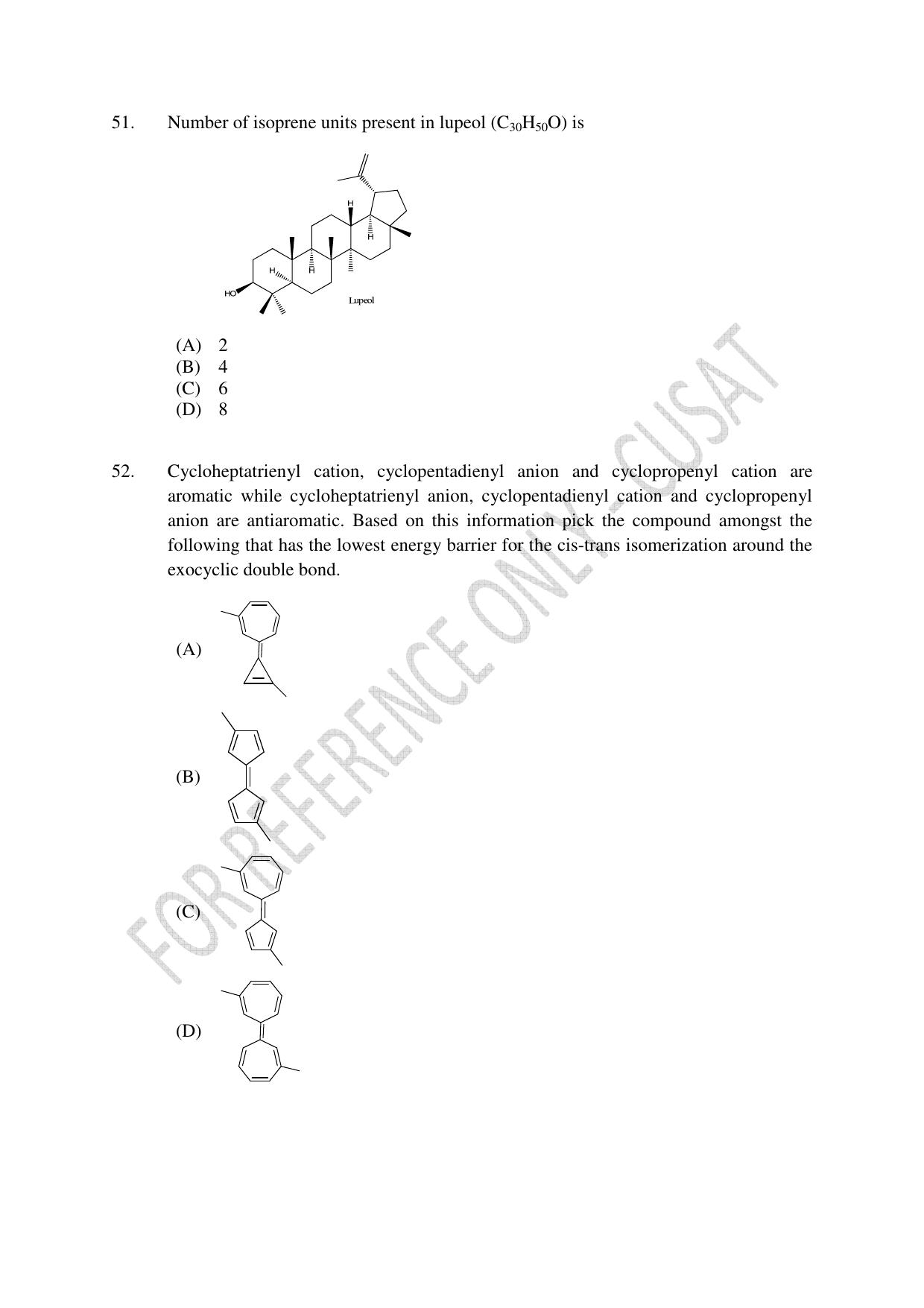 CUSAT CAT 2023 MSC Forensic Science Question Paper - Page 10